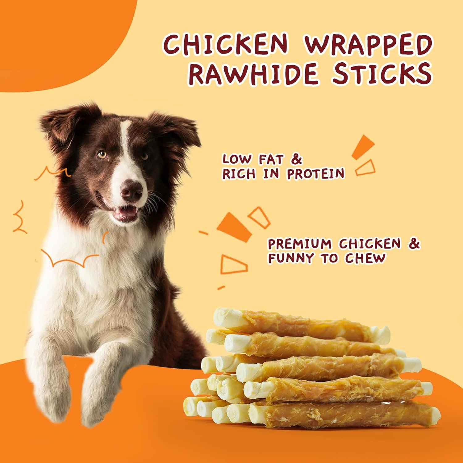 Jungle Calling Dog Treats, Chicken Wrapped Rawhide Sticks for Dogs, Grain-Free Natural Small Dogs Training Treats, Pet Chew Snacks,10.6 oz - Image 7