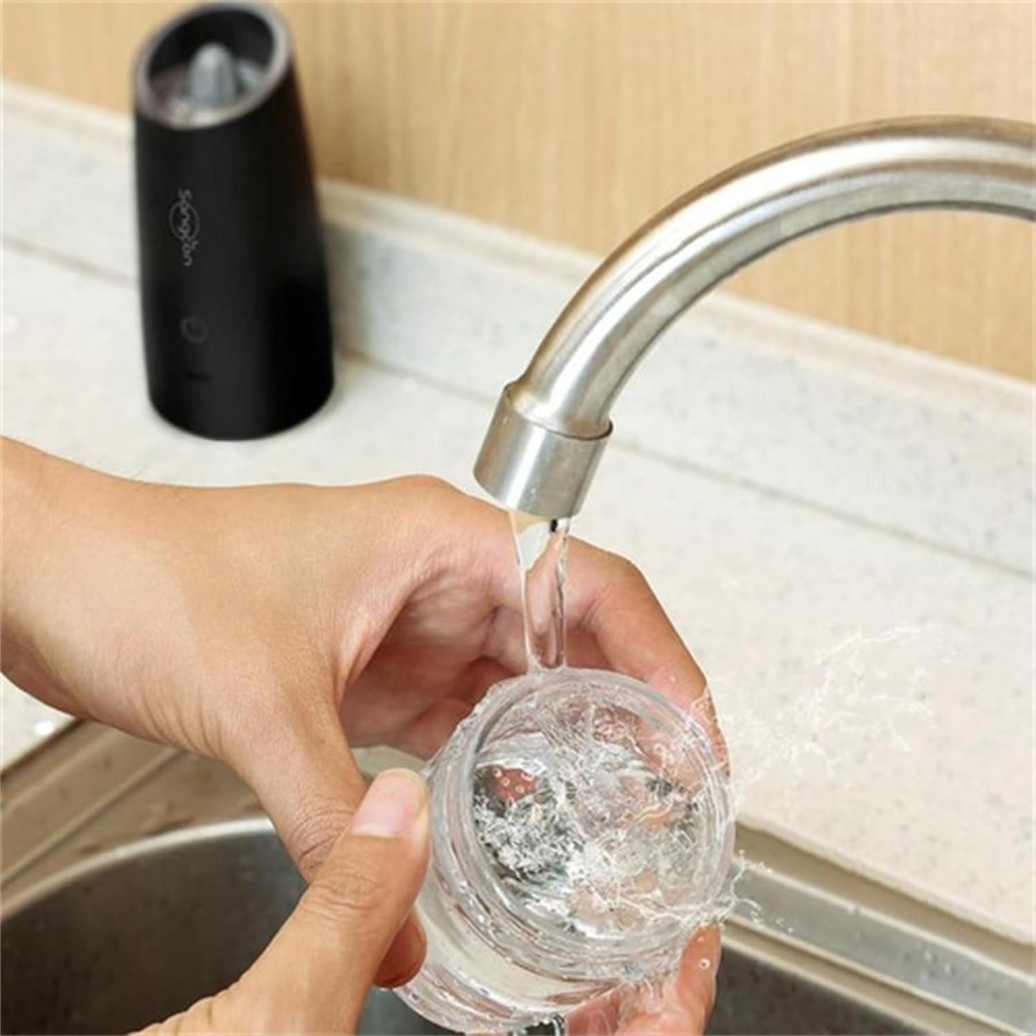 Gravity Electric Pepper and Salt Grinder Set, Adjustable Coarseness, Battery Powered with LED Light, One Hand Automatic Operation, Stainless Steel Black, Christmas Gift,2 Pack - Image 7