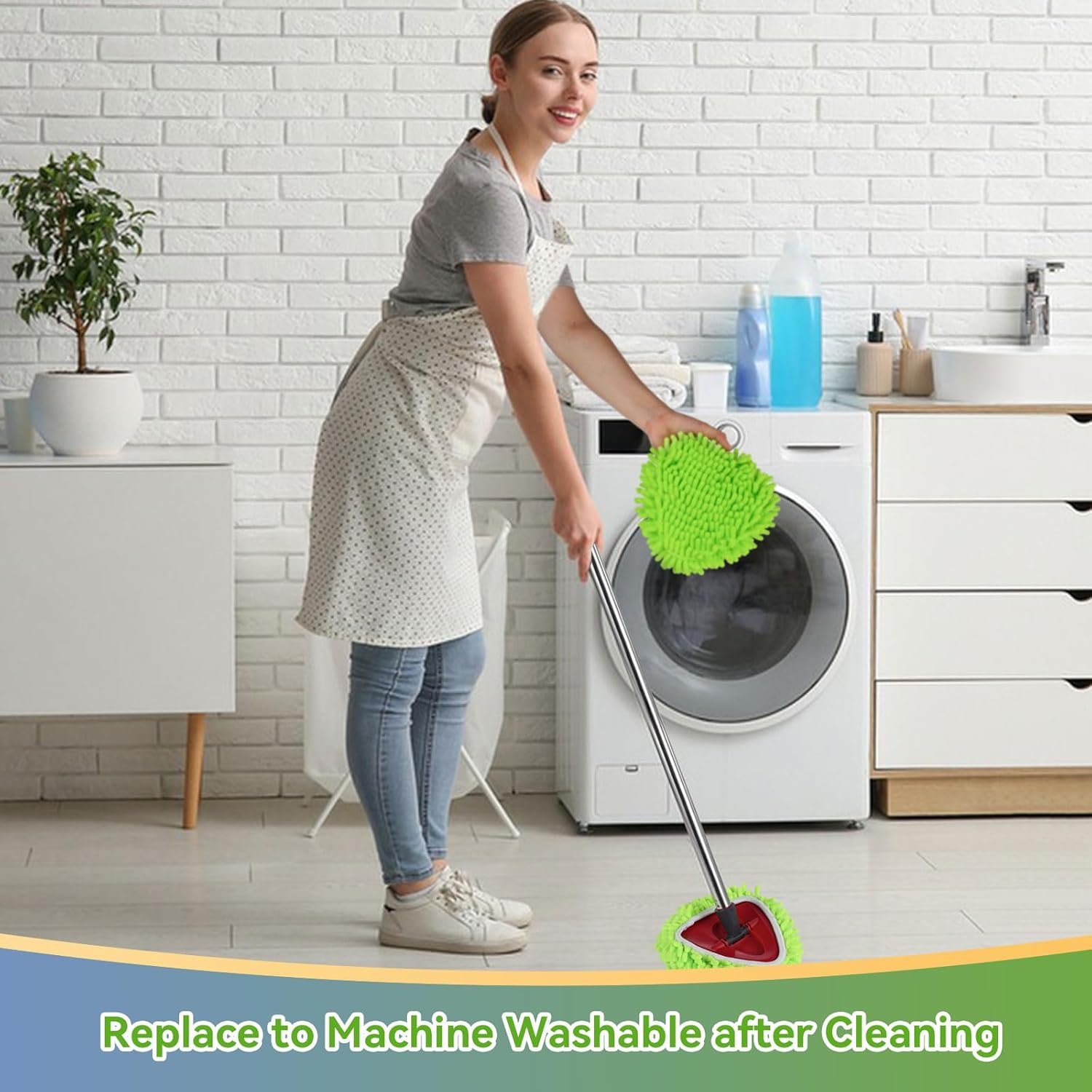 4 Pack Reusable Microfiber Mop Pads Compatible with O-Cedar EasyWring 1-Tank Spin Mop System,Elastic Mop Head Replacement for Deep Clean,Machine Washable Mop Refills - Image 8