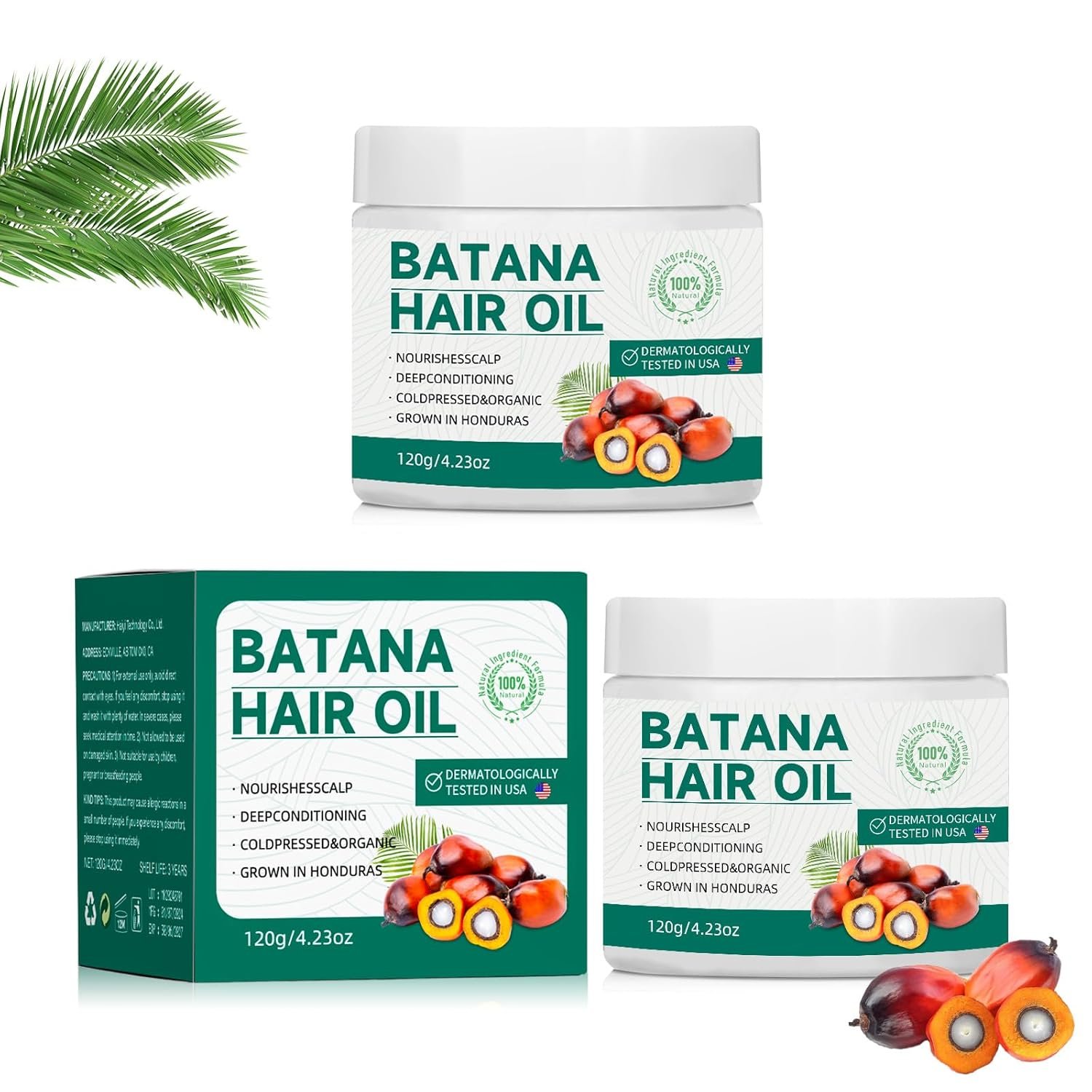 2PCS Raw Batana oil for hair growth : 100% Pure Natural,organic - Prevent Hair Loss - Enhances hair shine and Thickness in Men & Women - Image 2