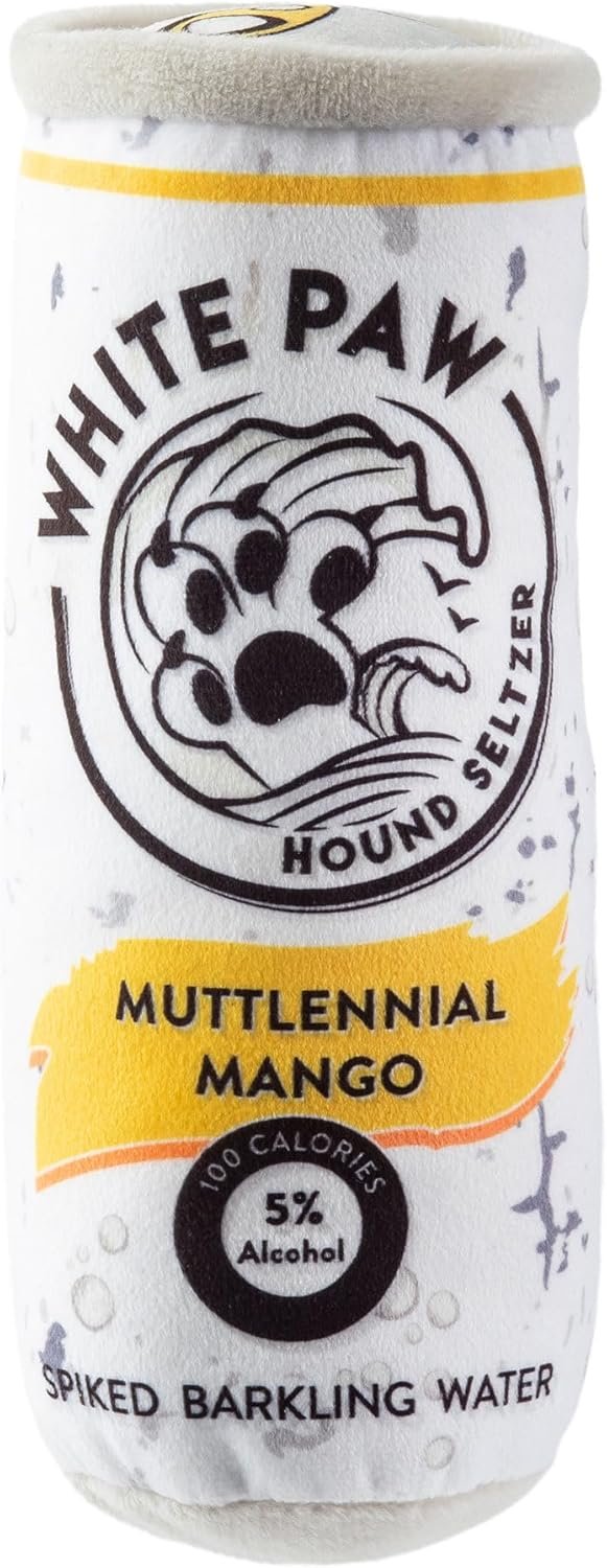 Haute Diggity Dog White Paw Muttlenial Mango, Plush Designer Dog Toys with Interactive Squeaker, Stimulating Pet Enrichment, Machine-Washable & Safe Materials for All Breeds, One Size - Image 2