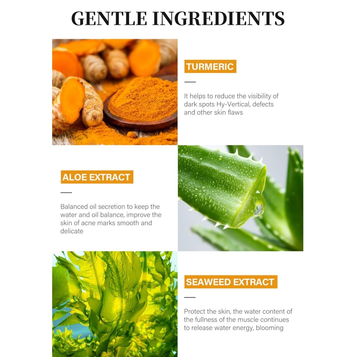 Kojic Acid Turmeric Serum, Hydrating Brightening Serum Dark Spots, Anti Wrinkle Fine Lines Dark Spot Corrector Nourishing Firming Daily Skin Care Serum, Hydrate Dull & Dry Skin 1.05 OZ - Image 5