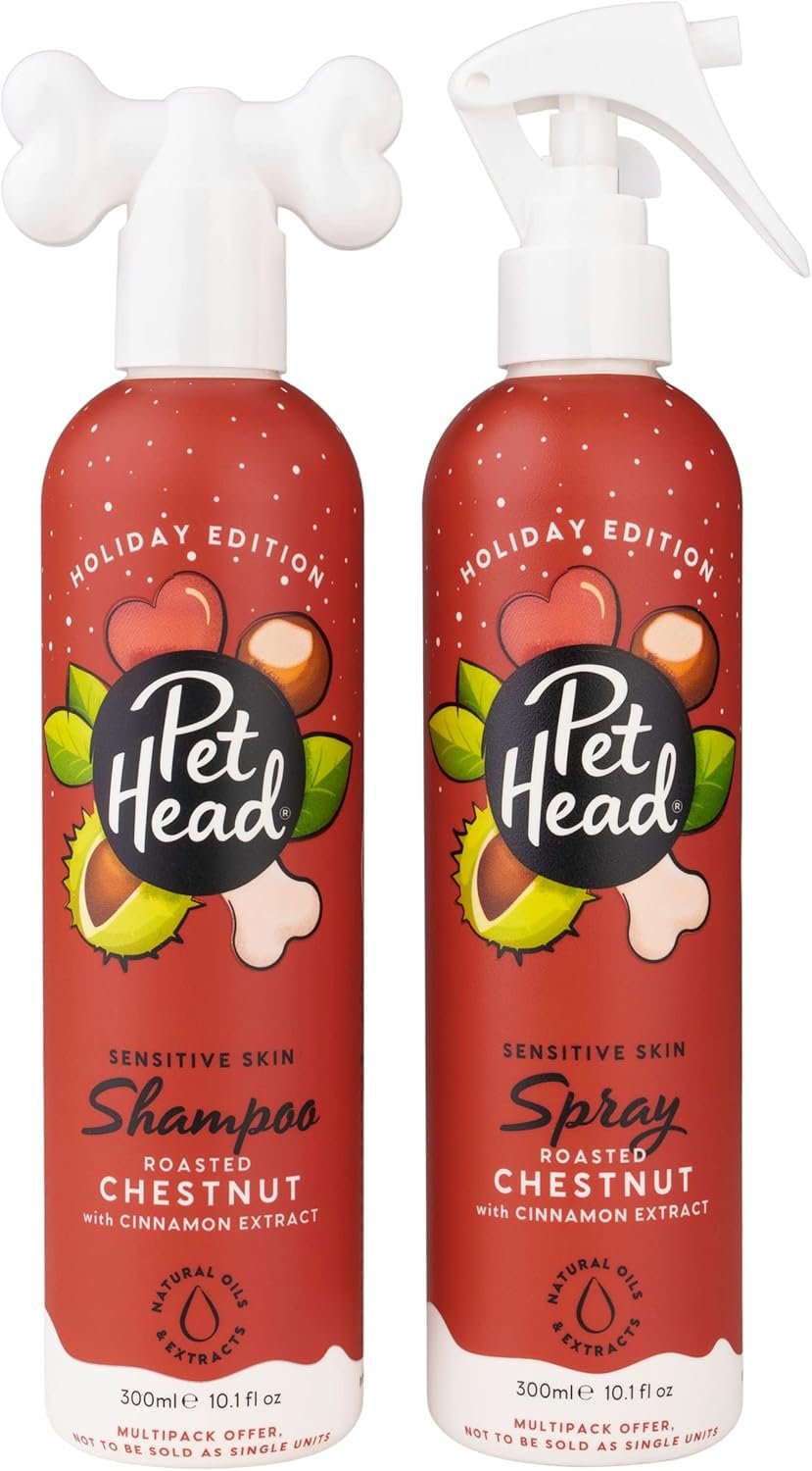 PET HEAD Holiday Edition Dog Shampoo and Spray Set 10.1 fl. oz. Each, Roasted Chestnut with Cinnamon Scent, Shampoo for Dogs with Sensitive Skin, Gentle Formula for Puppies. Made in USA - Image 2
