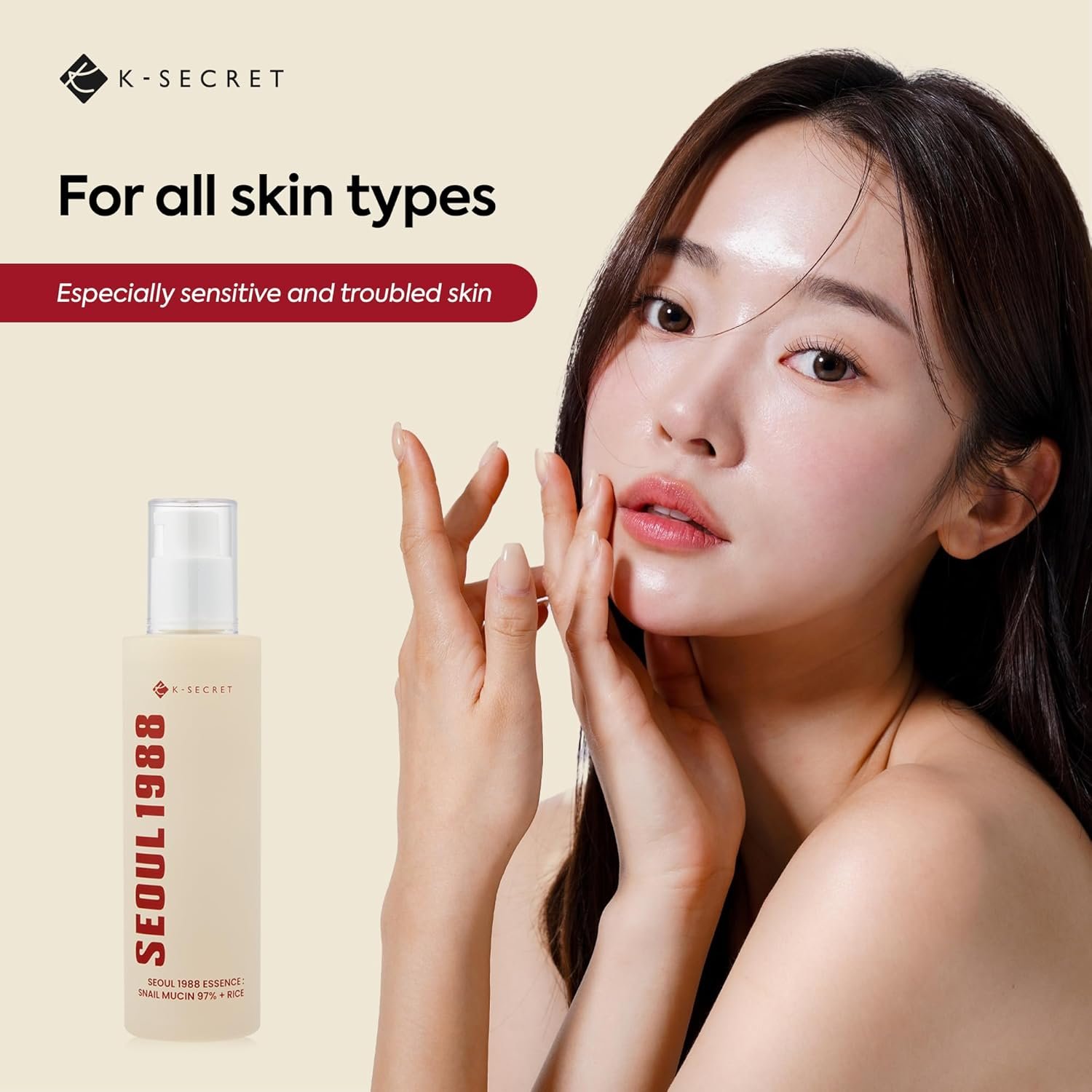 K-SECRET Snail Mucin Essence Serum: 97% Snail Secretion with Rice Ferment Filtrate and Rice Extract for Skin Hydration Soothing and Balancing - SEOUL 1988 Korean Skincare 100mL - Image 8