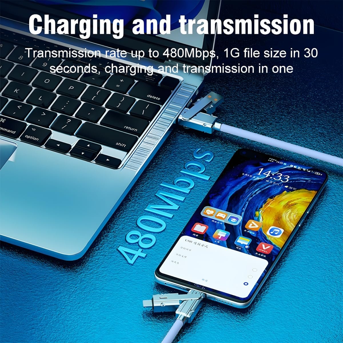 SWLIFL 2 Pack USB C to USB C Cable 3.3ft Chubby Silicone 4 in 1 USB C Charging Cable-Fast Charger-USB C Data Transfer Cable,480Mbps for Phone16 15 14 13 12 Pad Mac,Samsung S24 S23 S22 S21 - Image 5