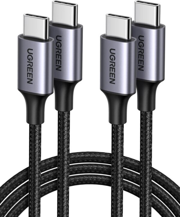 UGREEN USB C to USB C Cable 3.3FT, 60W 2-Pack USB C Cable Nylon Braided Type C Cord for iPhone 16/15, Galaxy S24/S23/S22, Pixel 8/7, MacBook Air/Pro, Dell XPS, iPad Pro/Mini/Air, Switch, Steam Deck - Image 2
