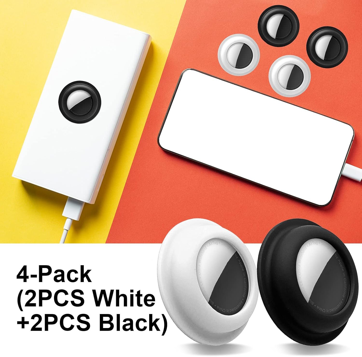 Aimtel Case Compatible with Apple Airtag Case Air Tag Holder Cover Airtag Sticker Stick on Adhesive Mount Airtag for Tv Remote Car AirTags Case 4 Pack - Image 8