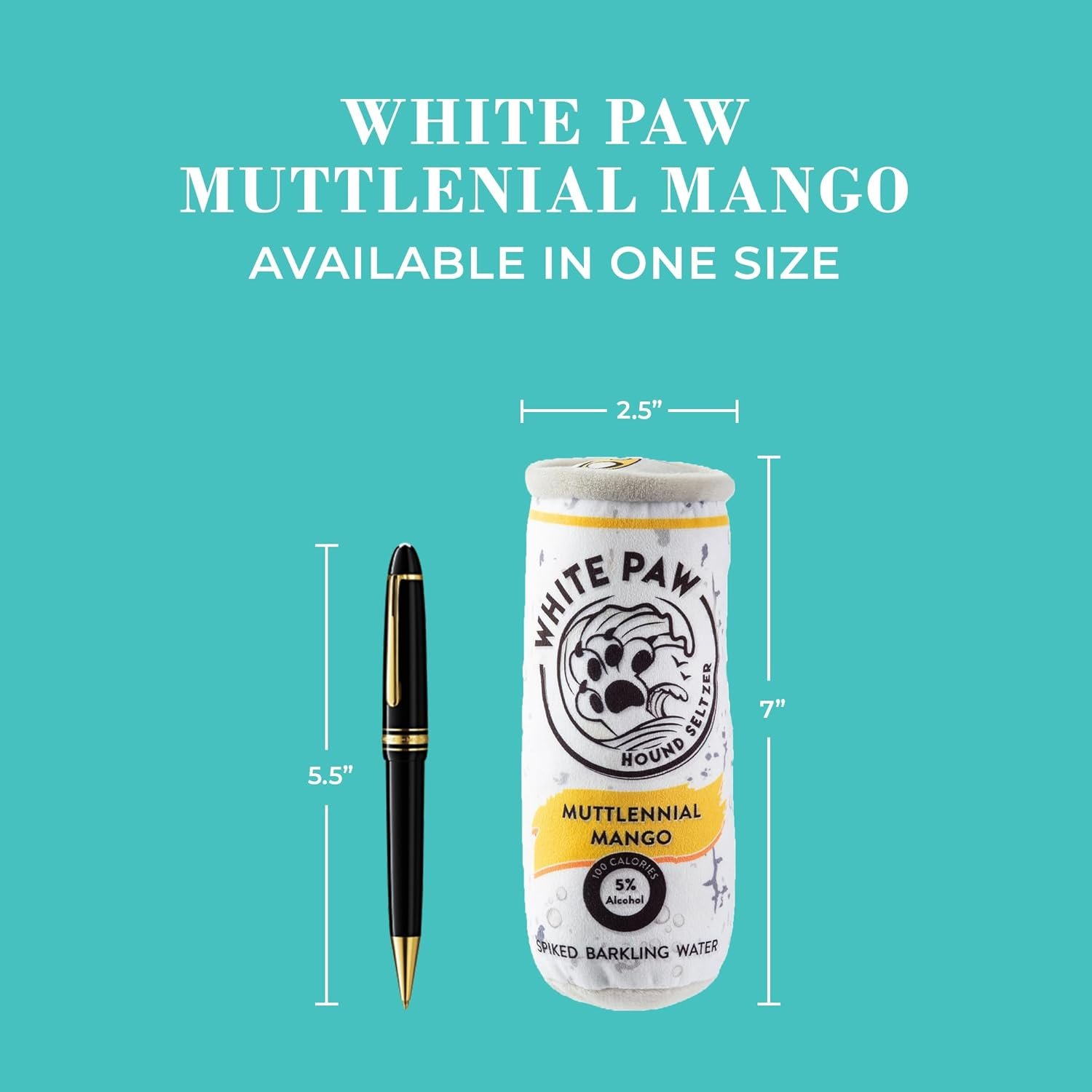 Haute Diggity Dog White Paw Muttlenial Mango, Plush Designer Dog Toys with Interactive Squeaker, Stimulating Pet Enrichment, Machine-Washable & Safe Materials for All Breeds, One Size - Image 6