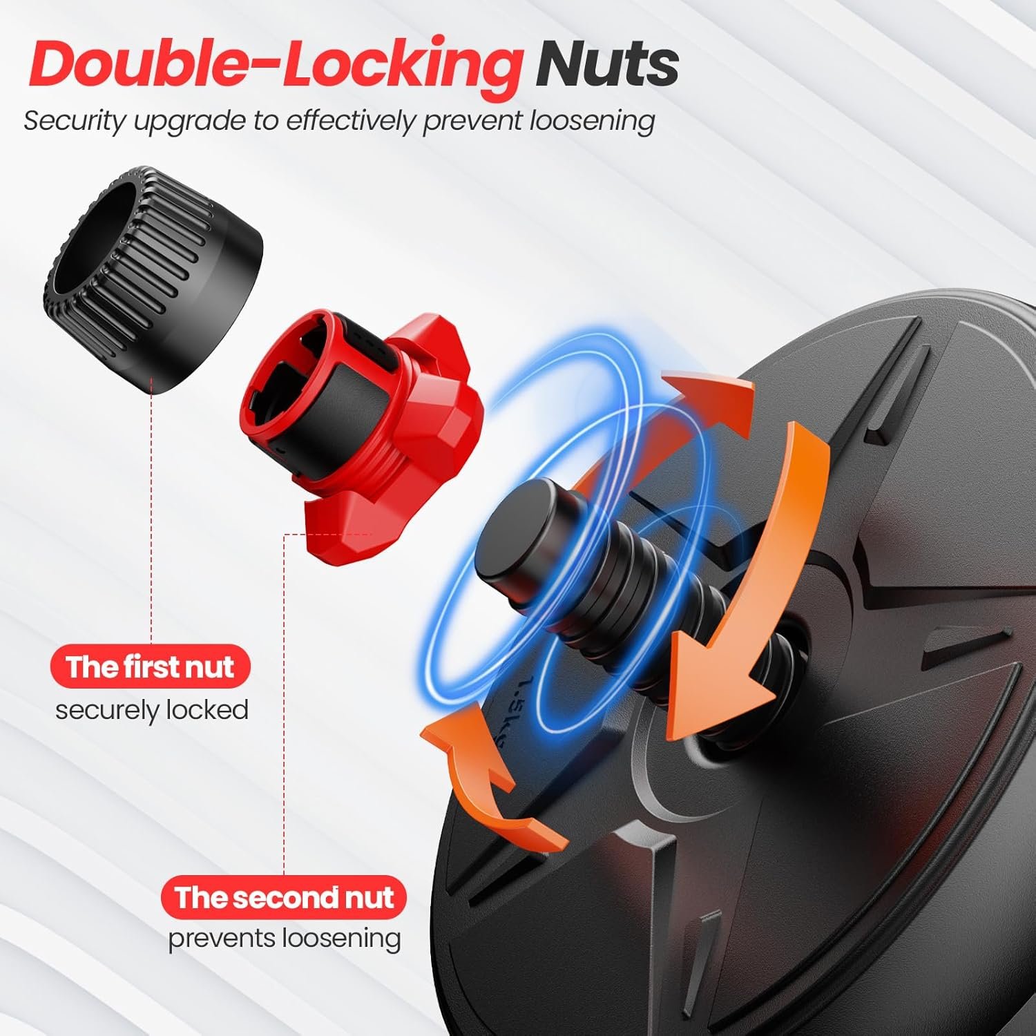 Adjustable dumbbell set, 55/70lbs Free Weights set with upgraded nut, 4 in 1 Weight Set Used as Kettlebells, Barbell, Push up Stand, Fitness Exercise for Home Gym Suitable Men/Women - Image 4