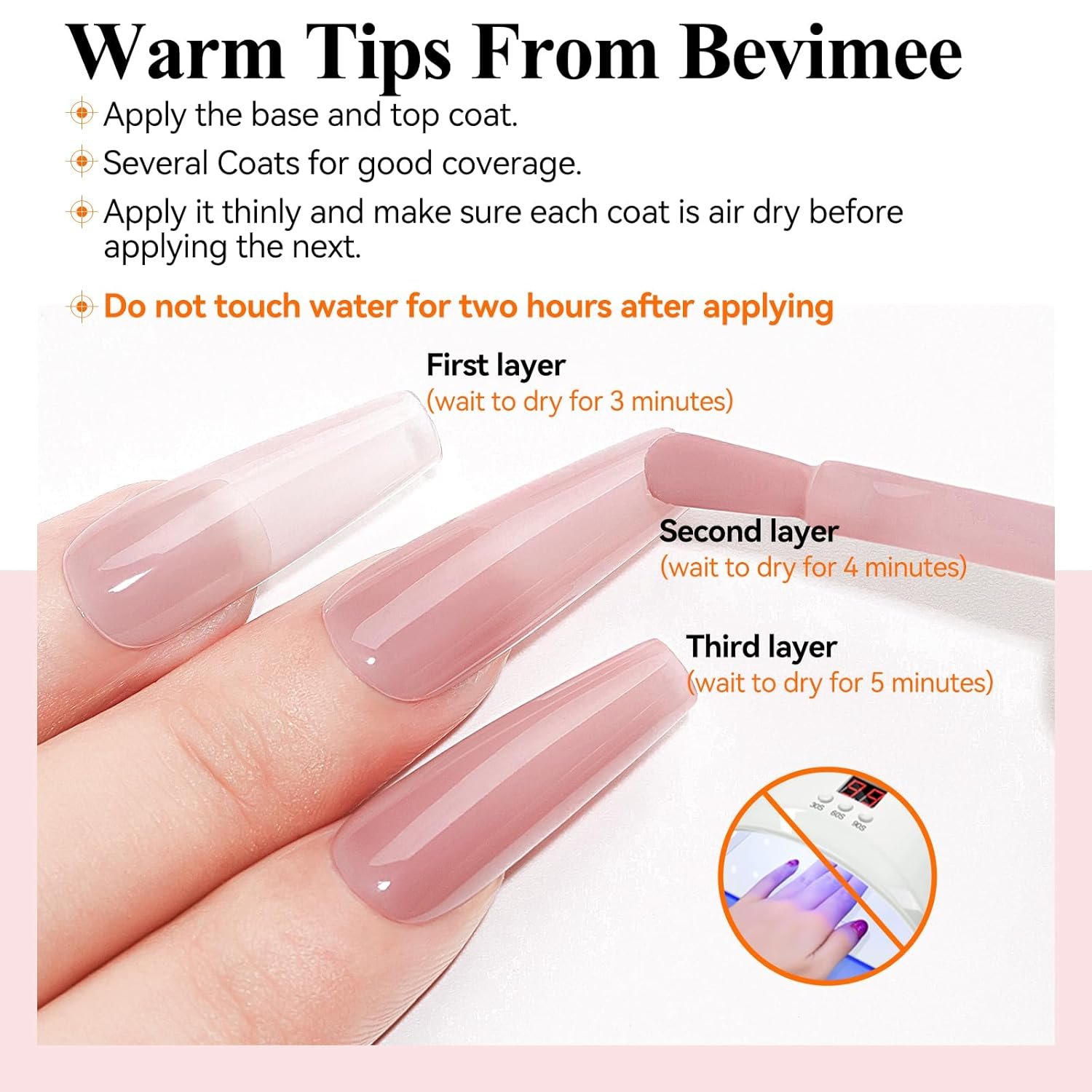 Quick Dry Nail Polish Air Fast Drying, Sheer Nude Regular Color Nail Polish Holographic High Coverage Nail Lacquer Water Based Natural Nail Art No Required UV LED, 12ML - Image 3