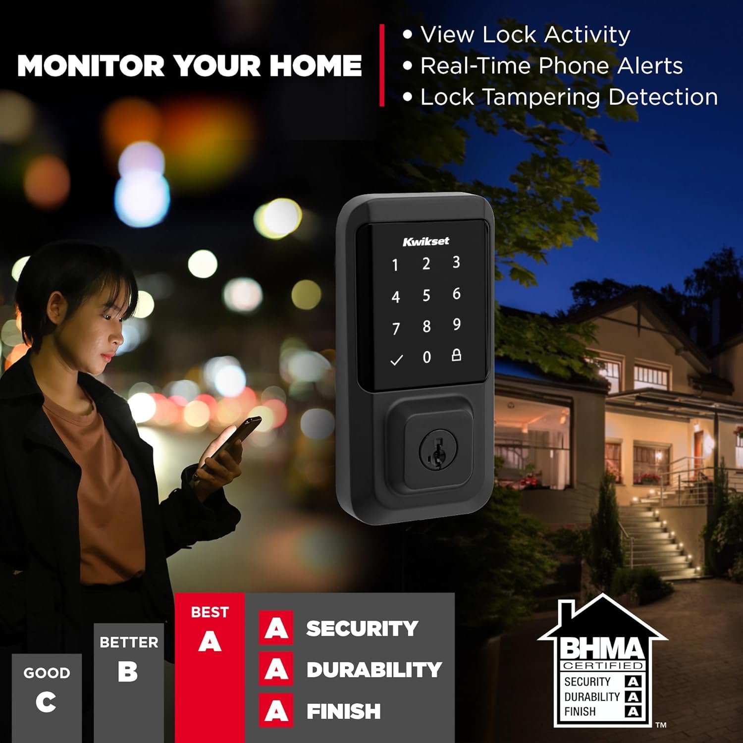 Kwikset Halo Wi-Fi Smart Lock, Keyless Entry Front Door Touchscreen Deadbolt, Matte Black Finish, Grade AAA Certified, UL Listed, Easy Install No Hub, App Control, Digital Remote Lock - Image 7