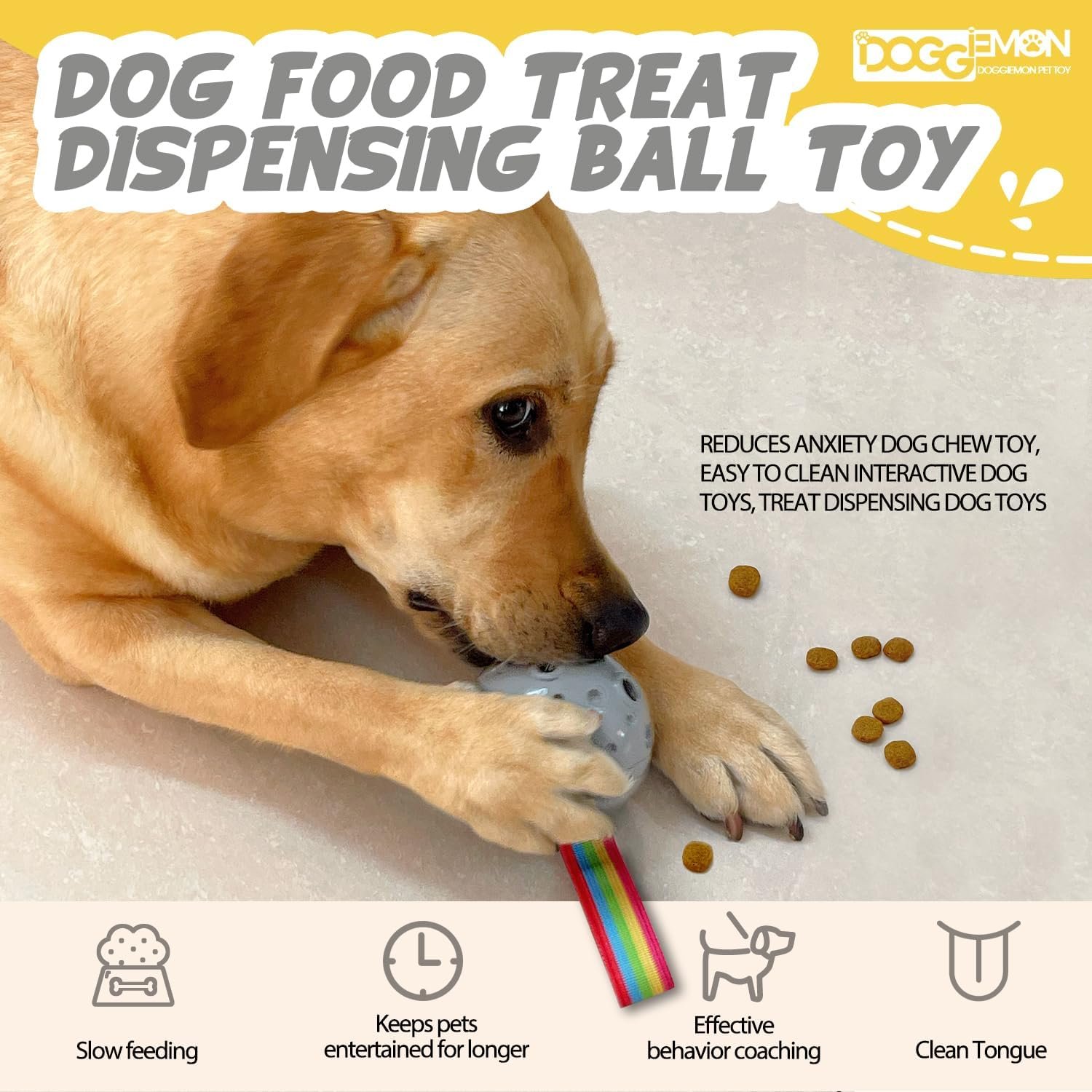 Dog Toys,Dog Puzzle Toys to Keep Them Busy,Dog Ball Toys for 20-80Lbs,Treat Dispensing Dog Toys,Dog Treat Dispenser,Freezable Fillable Dog Food Toys,Large Interactive Rubber Dog Chew Toys - Image 5