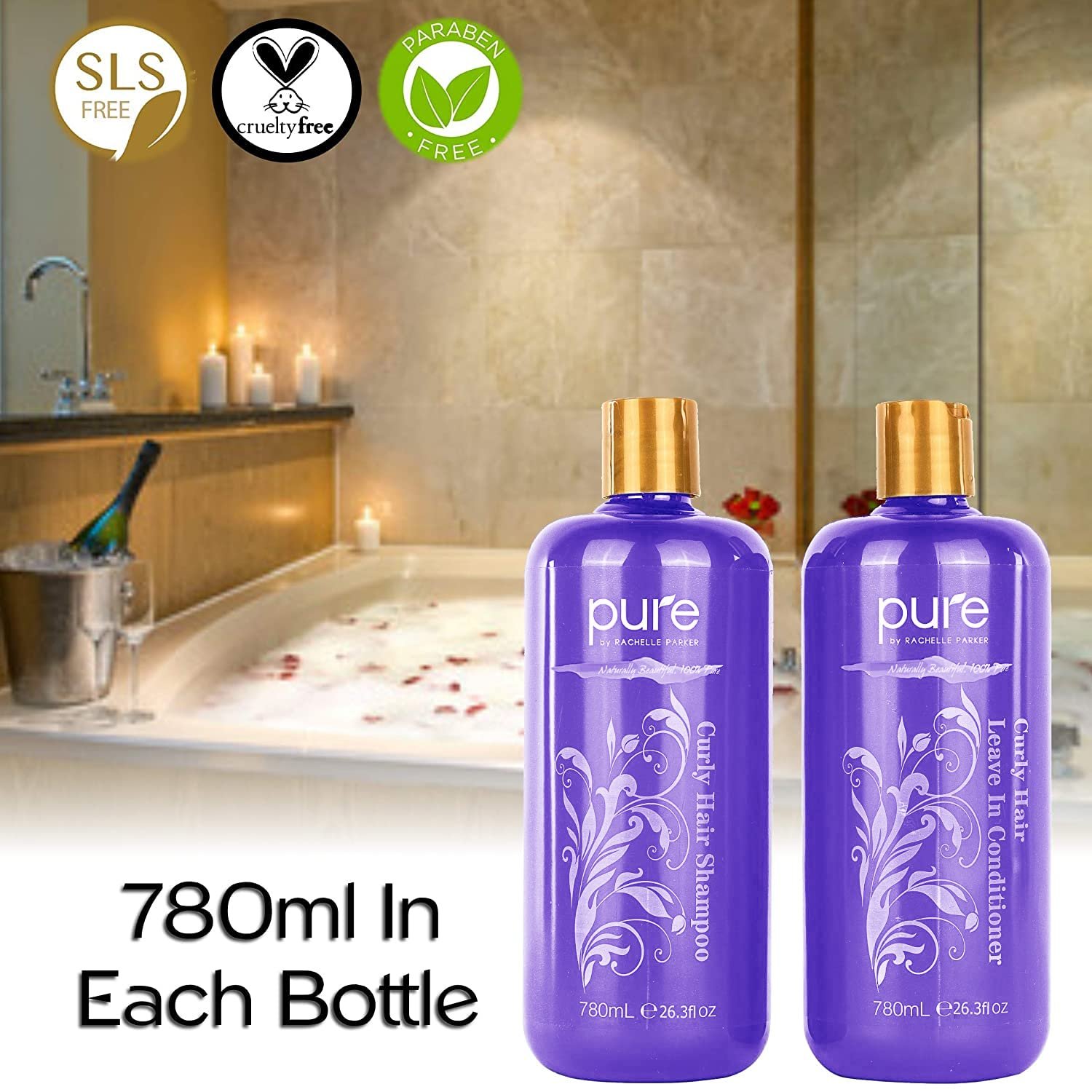 Curly Hair Shampoo and Conditioner Set - Increase Hydration & Gloss, Repair & Strengthen for Smooth, Bouncy Curls. Sulfate & Paraben Free with Leave-in Conditioner - Image 9