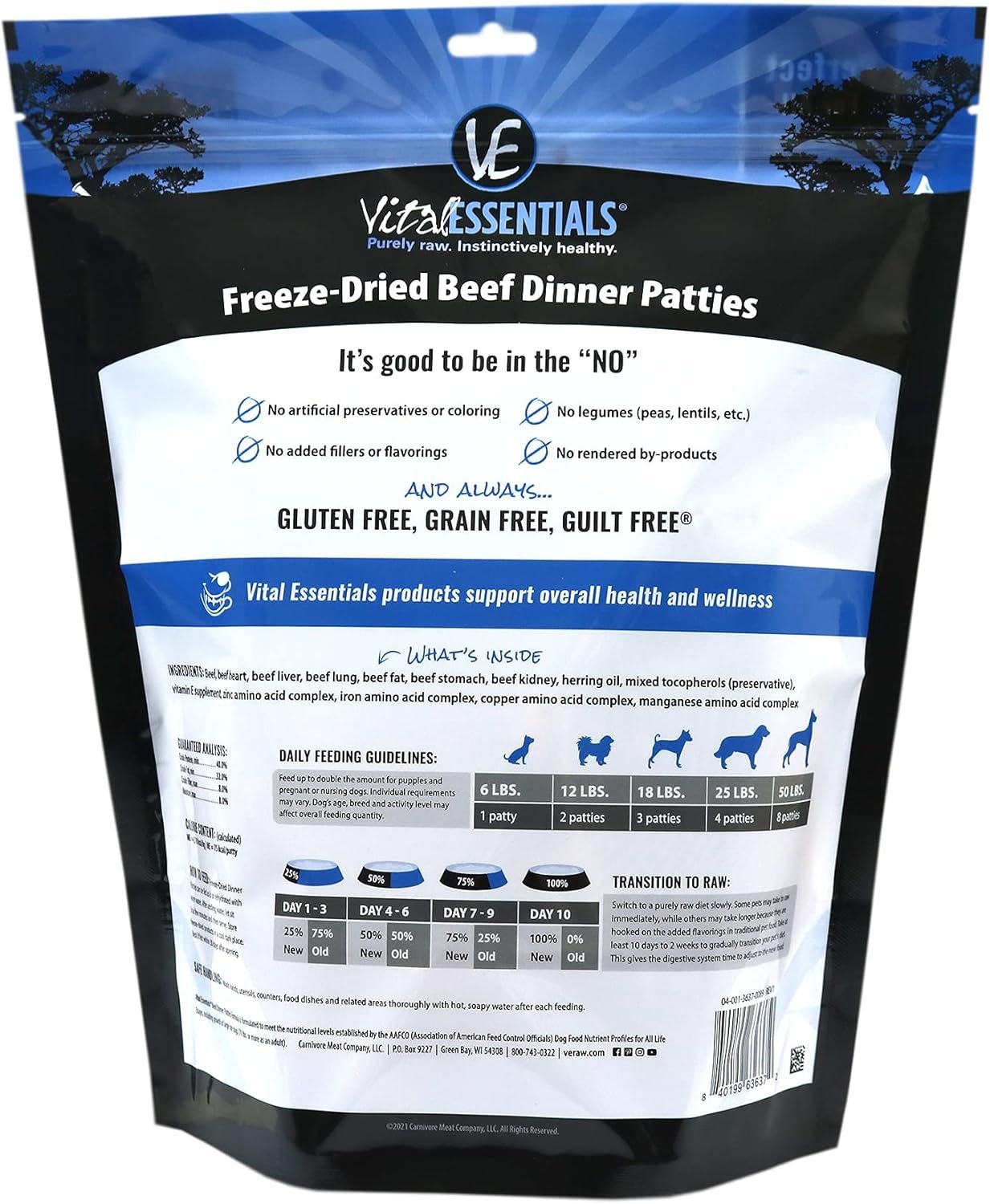 Vital Essentials Freeze Dried Dog Food, Beef Dinner Patties 14 oz - Image 3