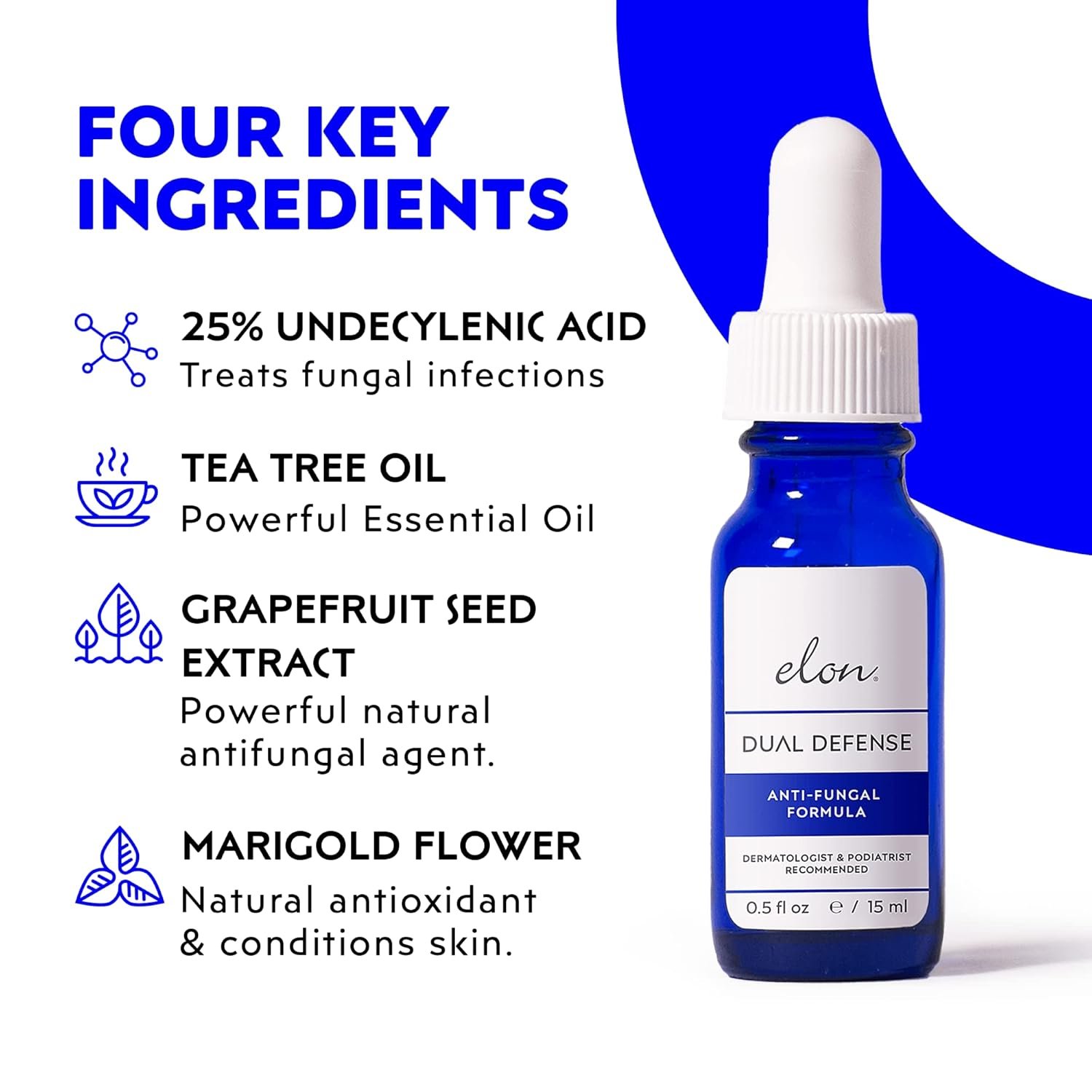 Elon Dual Defense Anti-Fungal Formula | 25% Undecylenic Acid | Treat & Eliminate Nail Fungus | Dermatologist & Podiatrist Recommended - Image 5