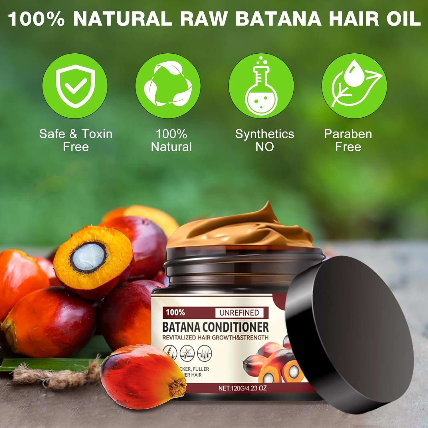 1Pcs Natural Batana Hair Oil - Organic Raw Hair Repair Cream, Enhances Shine, Thickness and Eliminates Split Ends for Men & Women, 120g - Image 7