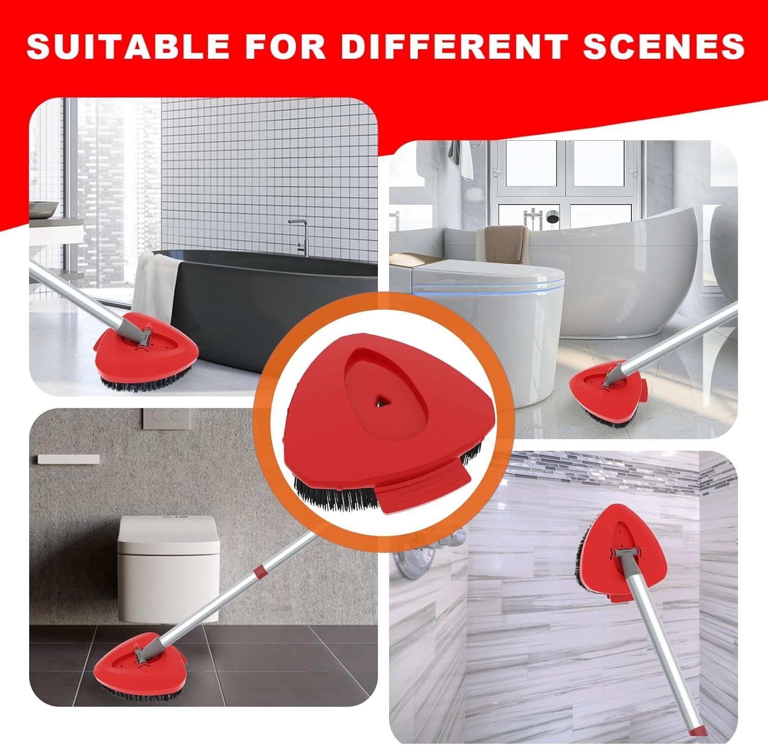 2 Pack Upgrade Scrub Brush Replace Heads for O Cedar EasyWring 1 Tank Spin Mop, Mop Replacement Head Brush,Scrubber Head Floor Cleaning Brush,More Layers of Bristles for Bathroom, Deck, Kitchen - Image 9