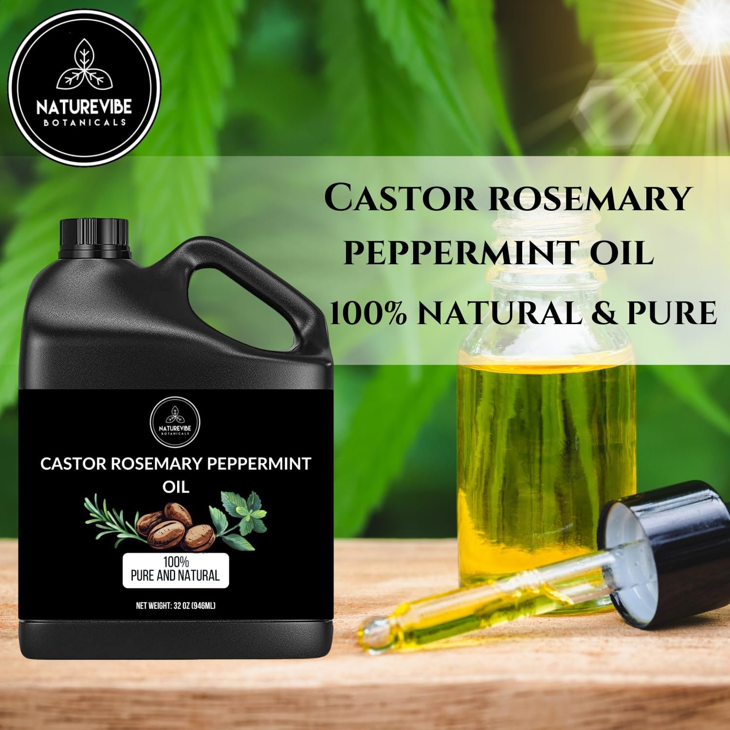 Naturevibe Botanicals Castor with Rosemary and Peppermint Oil 32 Ounces | 100% Pure and Natural | Great for Skin Care and Hair Care - Image 8
