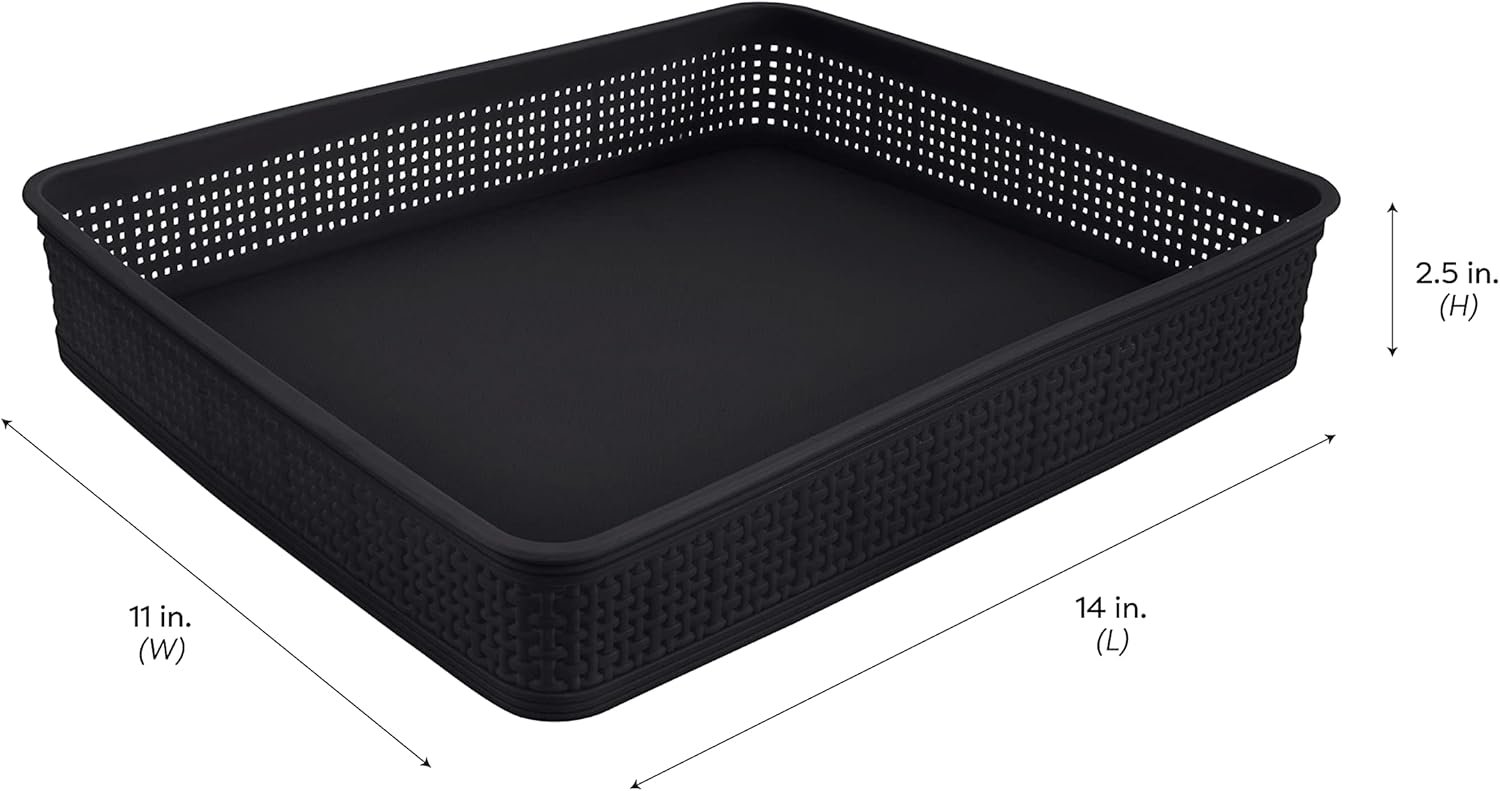 Simplify 10 Piece Organizing Set | Multiple Size Bins | Multipurpose | Office | Desk | Dorm | Bathroom | Storage Basket | Small Items | Accessories | Black - Image 7