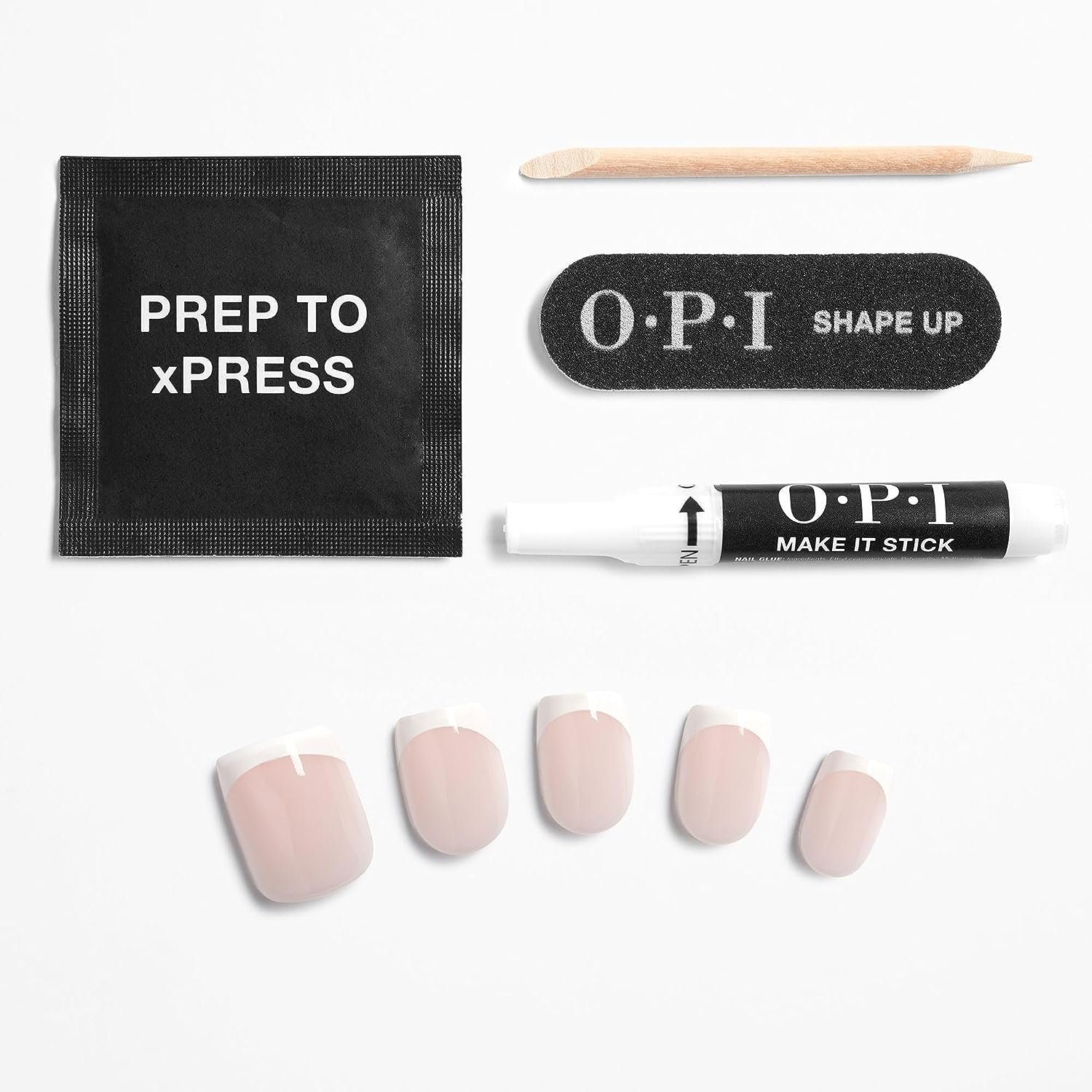 Bundle of OPI xPress/ON Press On Nails, With Nail Glue, French Tip Nail Art, Short, French Press + OPI Nail Envy, Nail Strengthening Treatment, Stronger Nails in 1 Week, Vegan Formula, 0.5 fl oz - Image 3