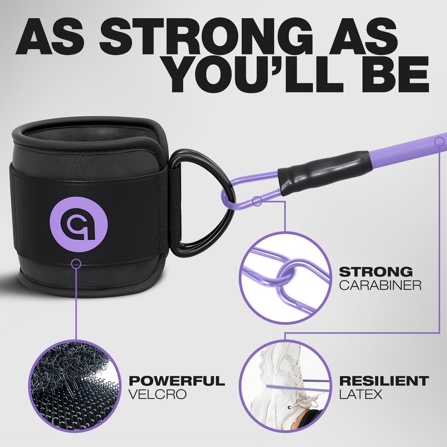 ActiveGear Ankle Resistance Bands with Cuffs - Ideal for Glutes, Legs & Core Workouts, Kickback Ankle Strap Set for Home Workout Equipment & Gym Fitness for Women and Men - Image 3