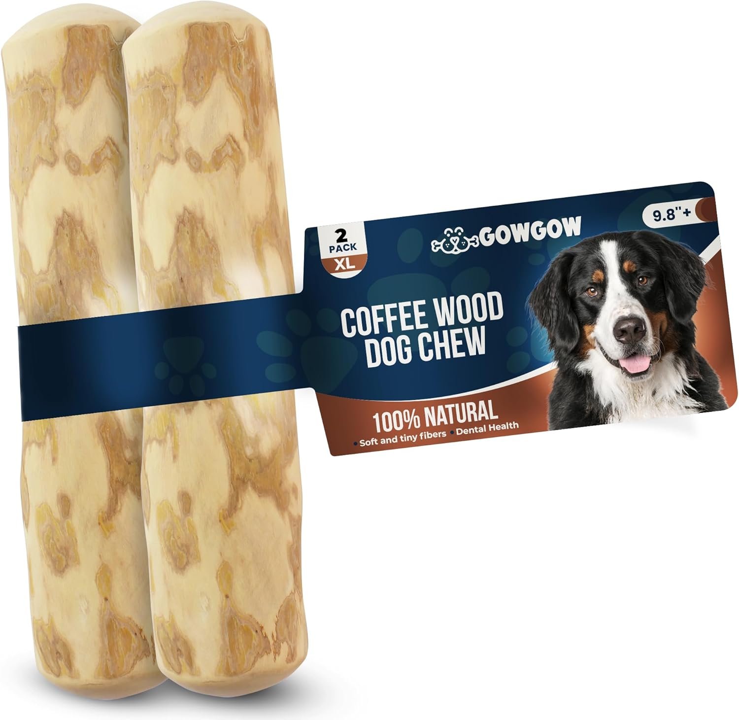 Coffee Wood Bones for Dogs - 100% Natural Toys - Dog Wood chew Stick for Extra Large Chewer Over 99 lbs - 2 Pack - Teeth Cleaning, Stress Relief - Organic Toy - Image 2