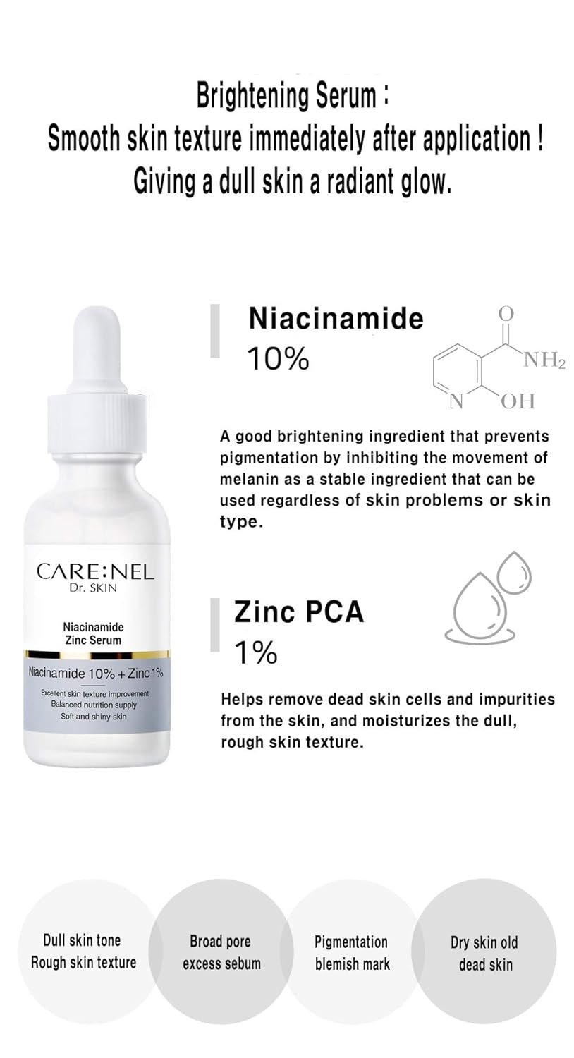 Korean Skin Care Serum Vitamin B, C Serum for Face - Niacinamide 10% Zinc 1% - K Beauty Hydrating Facial Serum - 1fl.oz.(30ml) - Image 4