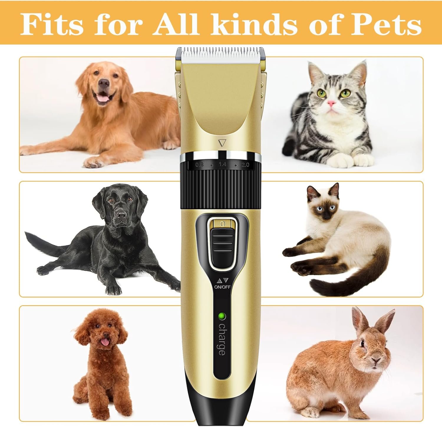Gufamily Dog Clippers Low Noise Dog Shaver Cordless Cat Trimmer Quiet Dog Grooming Clippers Professional Pet Hair Grooming Kit with Pet Nail Clipper for Dogs Cats - Image 8