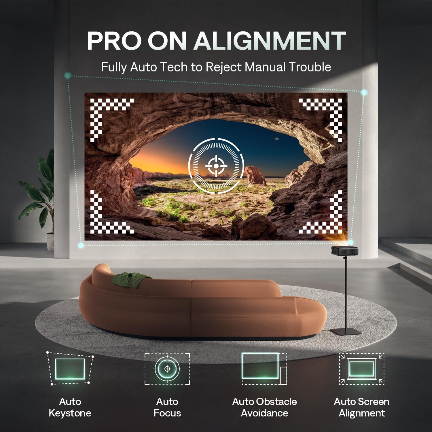 EAZZE D1 Pro Smart Projector with WiFi and Bluetooth, Netflix Official, 20W Speakers, Dolby Audio & dbx-tv Total Sonics, Auto Focus & Keystone, Native 1080P Portable Outdoor Movie Projector - Image 5