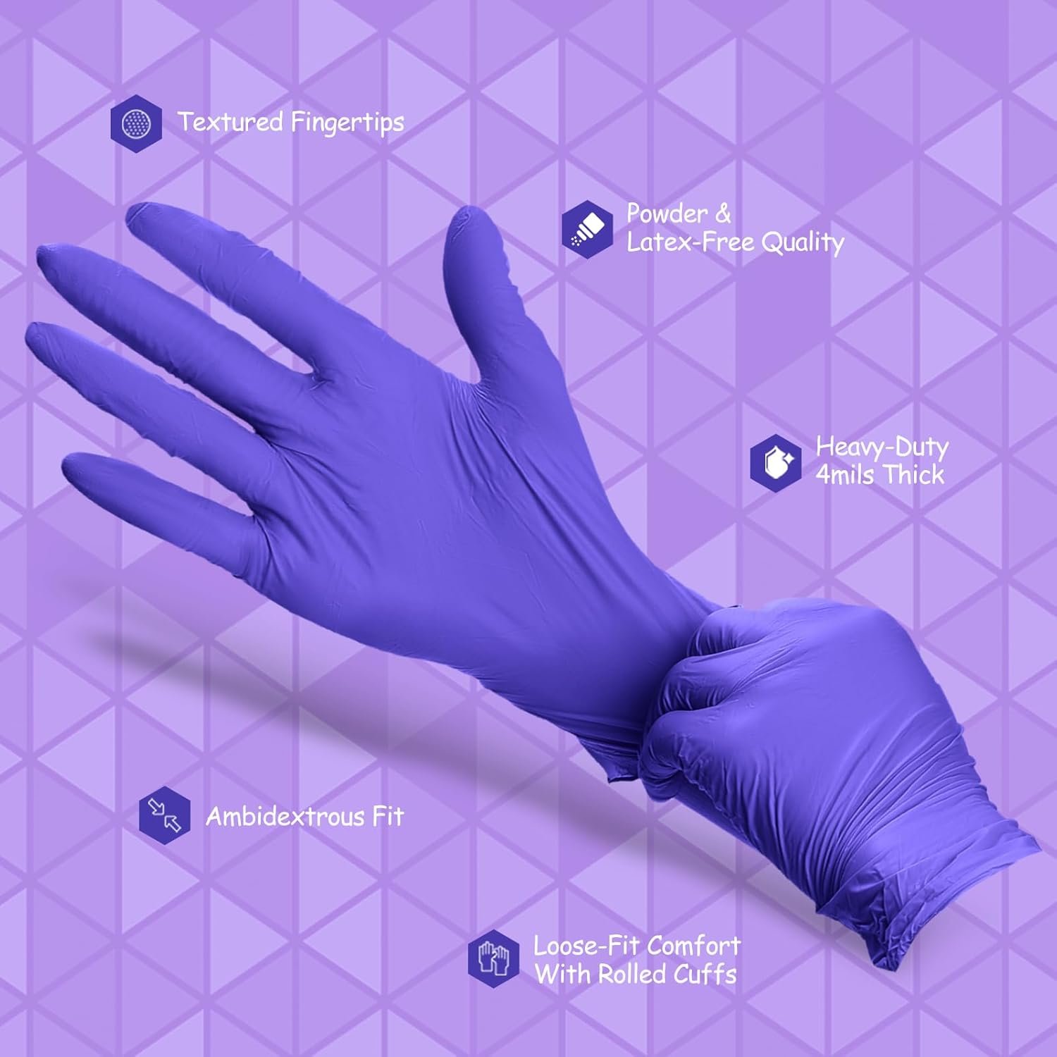 PEIPU Nitrile Gloves,Medical Exam Gloves,Disposable Cleaning Gloves,Powder Free, Latex Free,Non-Sterile Protective Gloves - Image 7