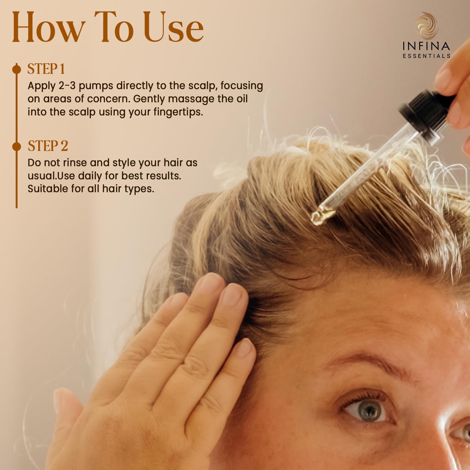 Revitalizing Scalp Serum for Hair Growth with Copper Peptides, Caffeine & Tea Tree Oil - Nourishing Scalp Oil for Itchy Dry Scalp, Detoxifies Build-Up, Deep Hydration for All Hair Types, 2 fl oz - Image 6