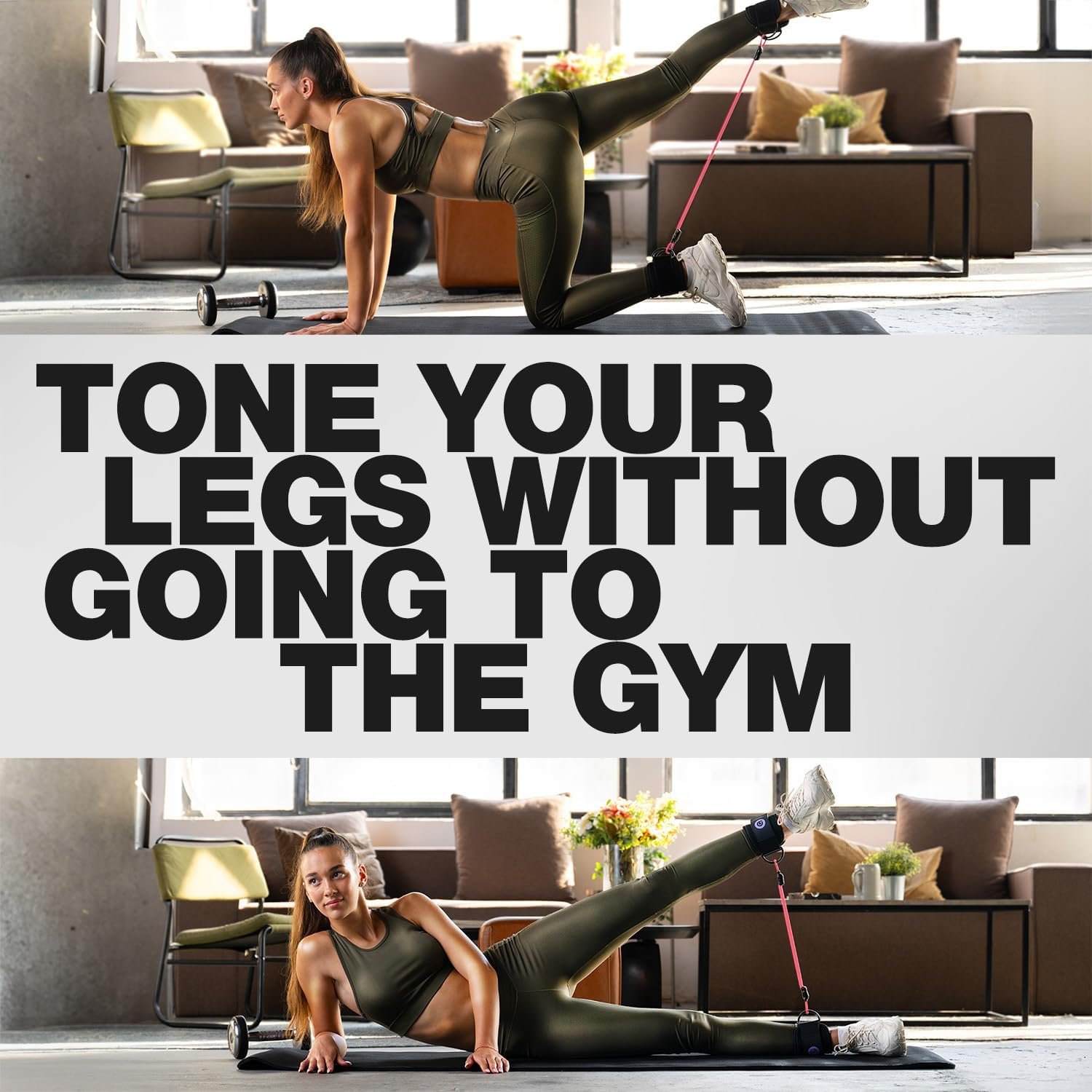 ActiveGear Ankle Resistance Bands with Cuffs - Ideal for Glutes, Legs & Core Workouts, Kickback Ankle Strap Set for Home Workout Equipment & Gym Fitness for Women and Men - Image 7