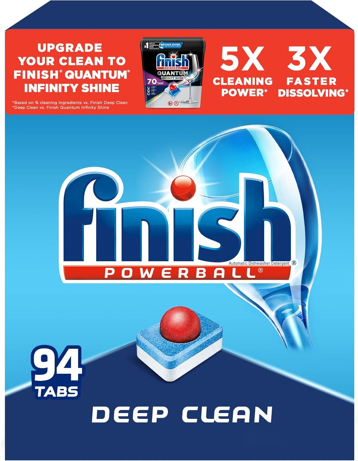 Finish - All in 1 - Dishwasher Detergent - Powerball - Dishwashing Tablets - Dish Tabs - Fresh Scent, 94 Count (Pack of 1) - Packaging May Vary - Image 2