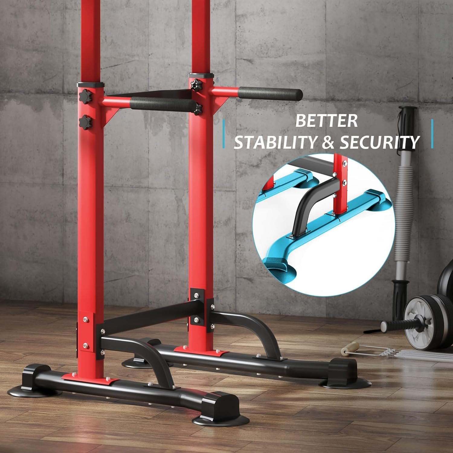 SogesPower Power Tower Dip Station Pull Up Bar for Home Gym Adjustable Height Strength Training Workout Equipment,Pull Up Bar Station - Image 8