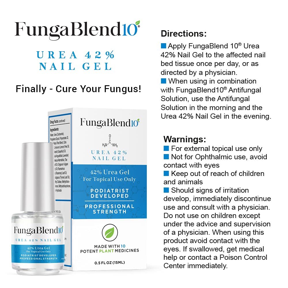 FungaBlend 10 - Urea 42% Nail Gel to Cure Fungus Faster - Delivers Antifungal Medication Directly to Fungus - Quick Results Topical Solution for Toe and Finger Nail Repair Treatment - Image 6