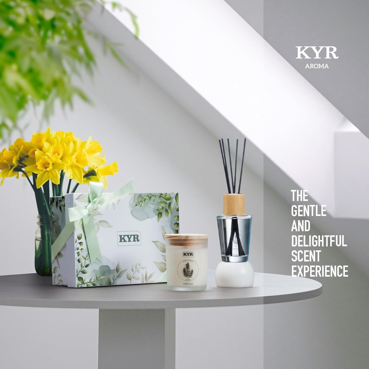 Gifts for Women - Scented Candles& Reed Diffusers for Home, Scent Fragrance Set for Bedroom Bathroom Home Décor(Vanilla) - Image 5