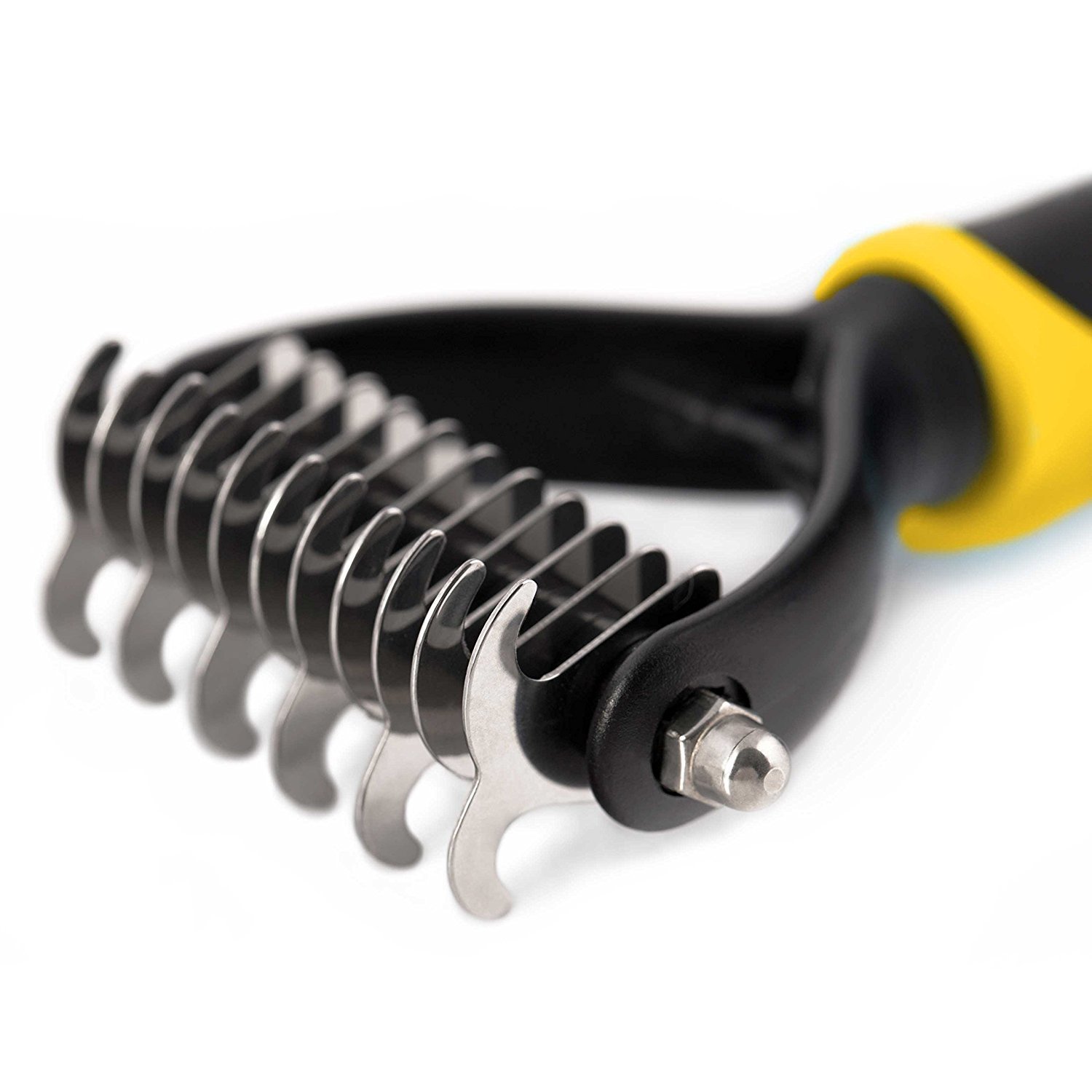 DakPets All-In-One Pet Grooming Tool | Metal Undercoat Rake, Dematting & Detangling Comb, Fur Shedding Blade, and Grooming Brush | For Medium to Long-Haired Pets - Image 4