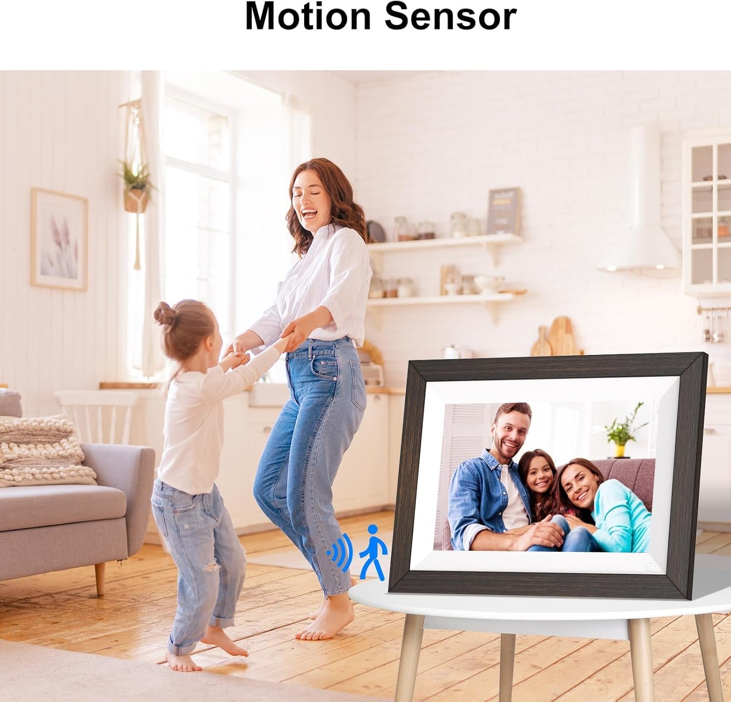 Digital Picture Frame 10.1" Wood -Smart-Photo-Frame - 32GB WiFi Frame 1280 * 800 IPS Touch Screen, Auto-Rotate, Motion Sensor, Share Photo Video Via App Email,Unlimited Cloud Storage, Gift for Mother - Image 6