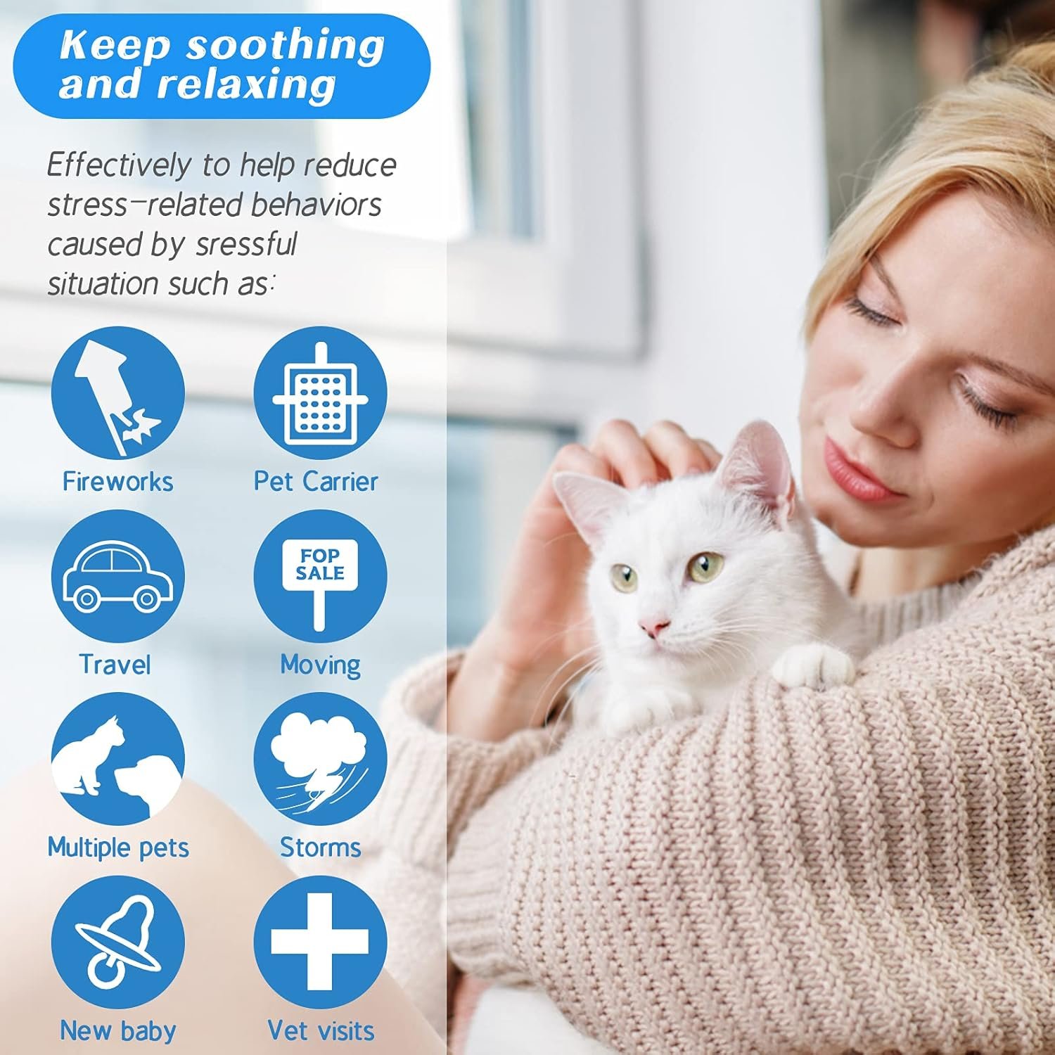 Cat Calming Collar 2 Pack Pheromone Calm Anxiety Collar for Cats and Kittens Stress Reliever Relaxing Comfortable Collar Breakaway Design Gray/Black - Image 4