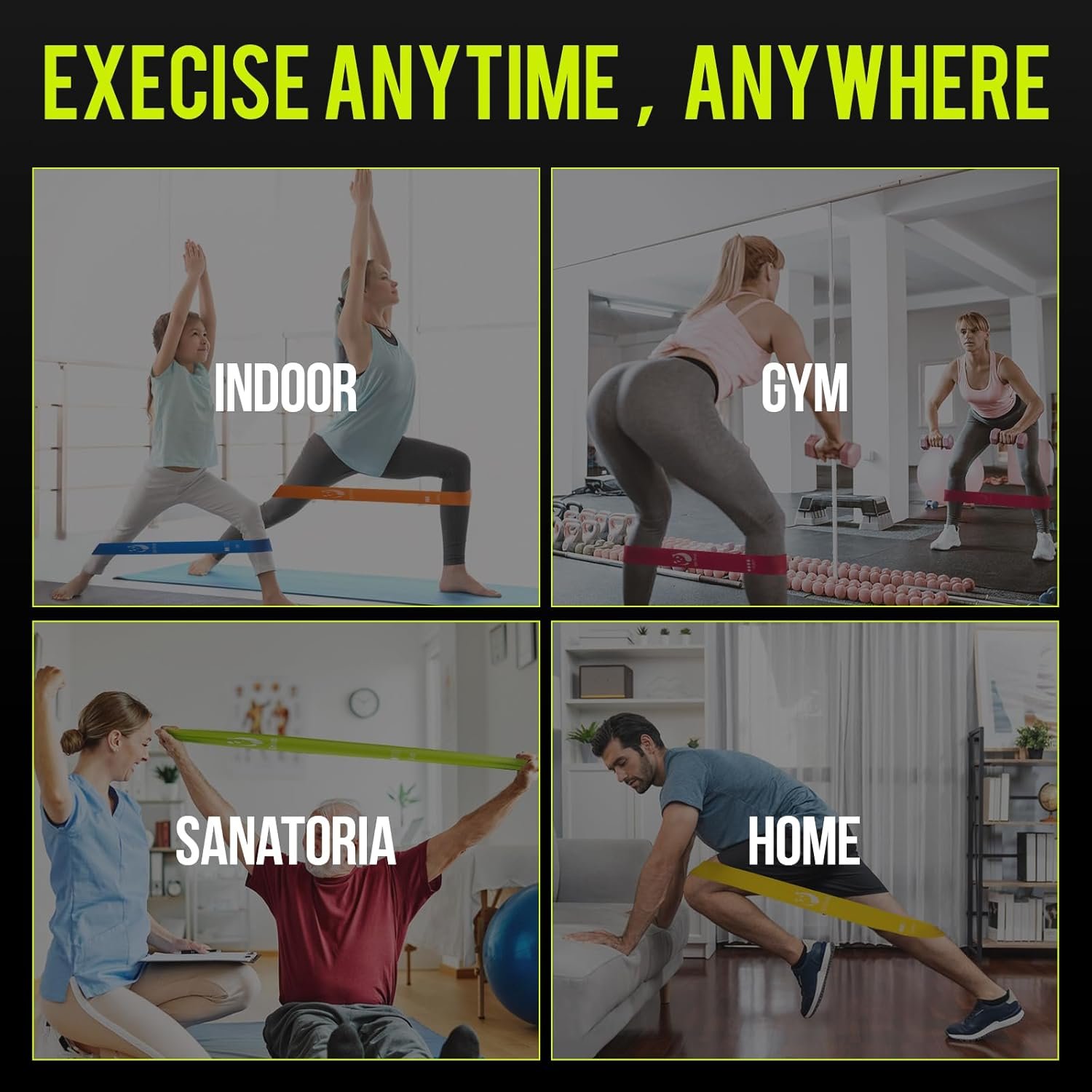 Slim Panda Resistance Bands, Elastic Exercise Loop Bands for Home Fitness, Workouts, Strength Training, Gym, Natural Latex Fitness Workout Bands with 5 Resistance Levels for Yoga, Stretching, Pilates - Image 7