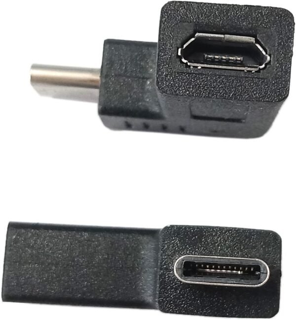 zdyCGTime USB-C to Micro USB Adapter,Right & Left Angle USB Type C Male to Micro USB Female Data Sync and Charging Converter Adapter for Phones, Computers, Tablets(90 Degree Type C) 2 Packs - Image 4