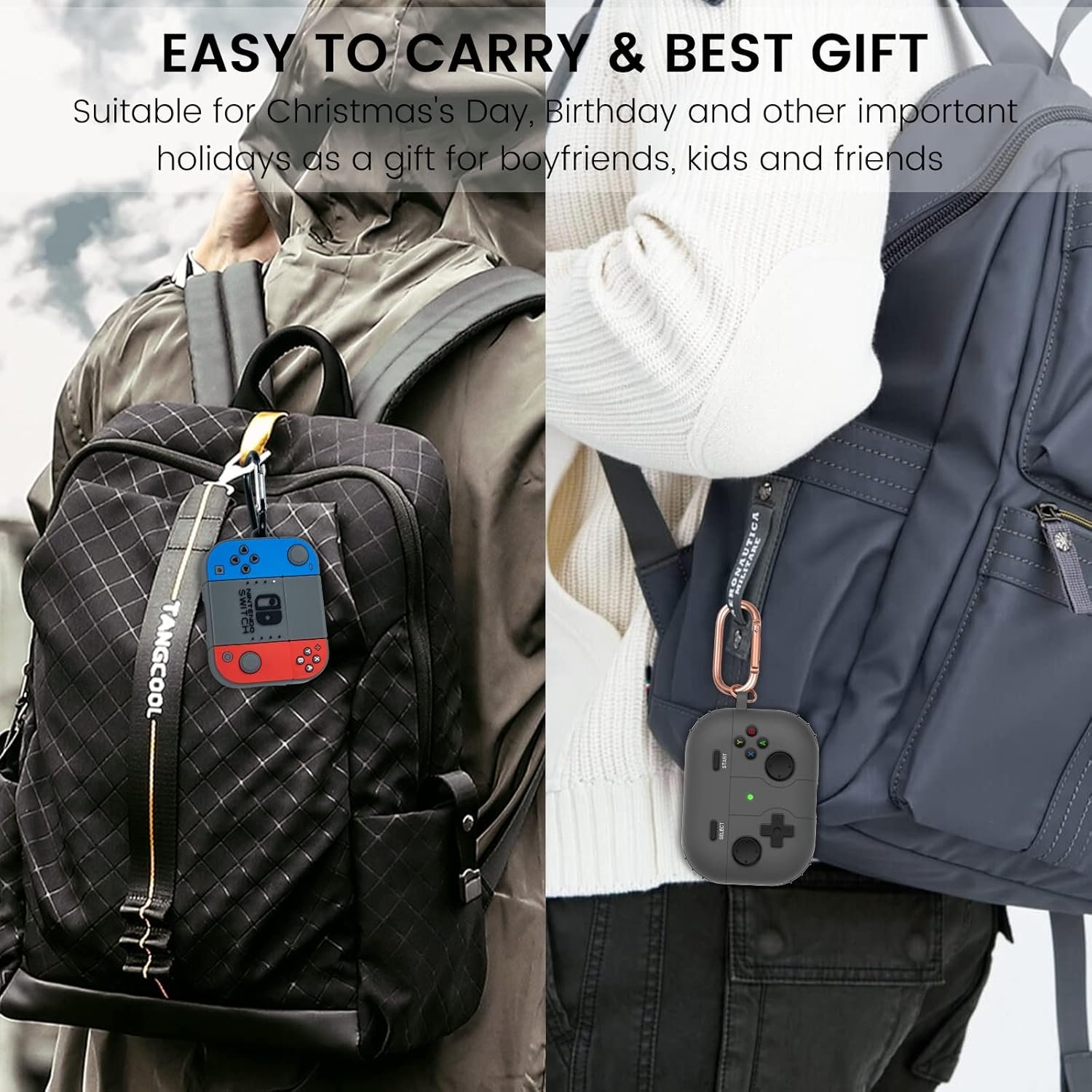 2 Pack for AirPods Pro 2nd Generation Case, Game Console Design Fashion Cool AirPods Pro 2 Case with Keychain for Men Women Soft Silicone Protective Cover Skin for Apple AirPods Pro 2nd Gen 2022 - Image 7