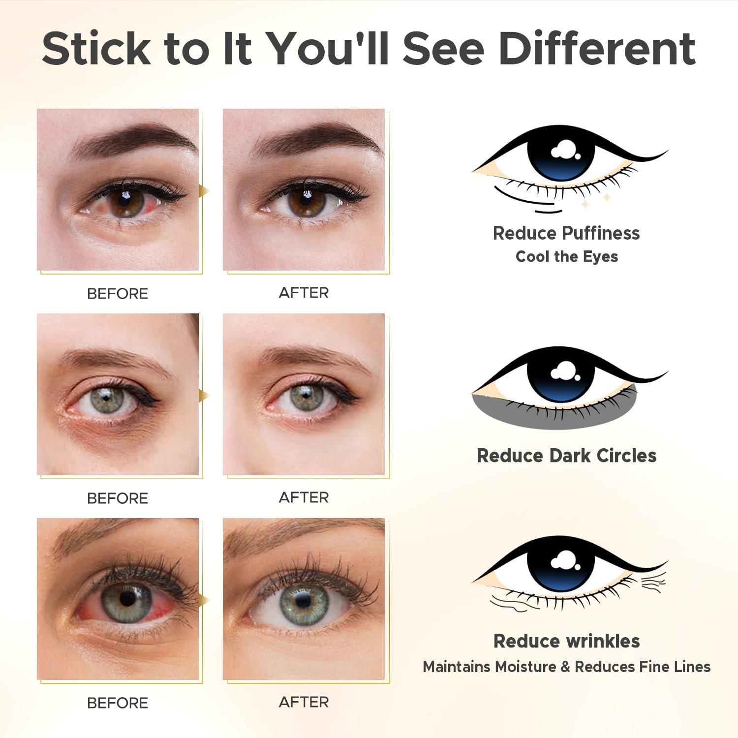 Under Eye Patches for Puffy Eyes,Dark Circles,Wrinkles & Eye Bags-Day & Night Eye Mask Gel Set with Collagen & 24K Gold,Ideal Undereye Skincare Gift for Bridesmaids, Women & Birthdays - Image 5