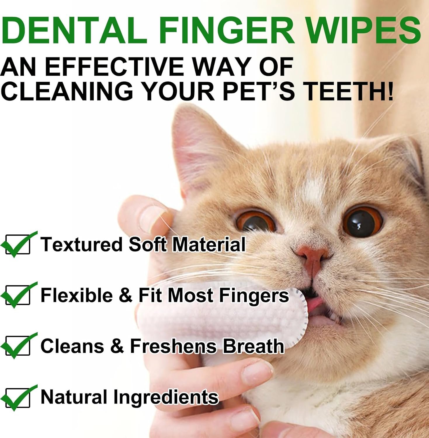 Grooming Wipes Pet Teeth Cleaning Wipes for Dogs & Cats,Dental Wipes for Dogs Teeth Remove Bad Breath by Removing Plaque and Tartar Buildup No-Rinse Dog Finger Toothbrush Disposable Dog Finger - Image 7