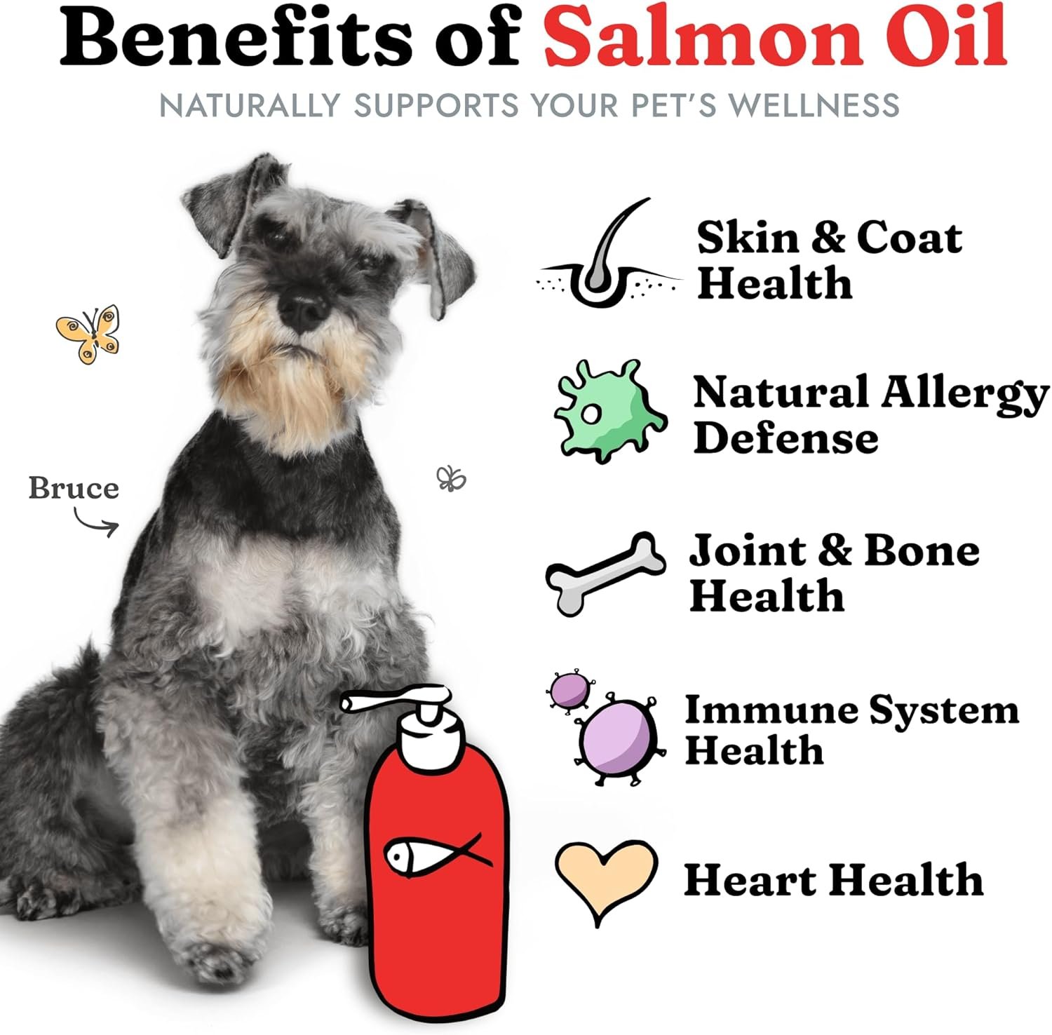 Salmon Oil for Dogs & Cats - Healthy Skin & Coat, Fish Oil, Omega 3 EPA DHA, Liquid Food Supplement for Pets, All Natural, Supports Joint & Bone Health, Natural Allergy & Inflammation Defense, 32 oz - Image 3