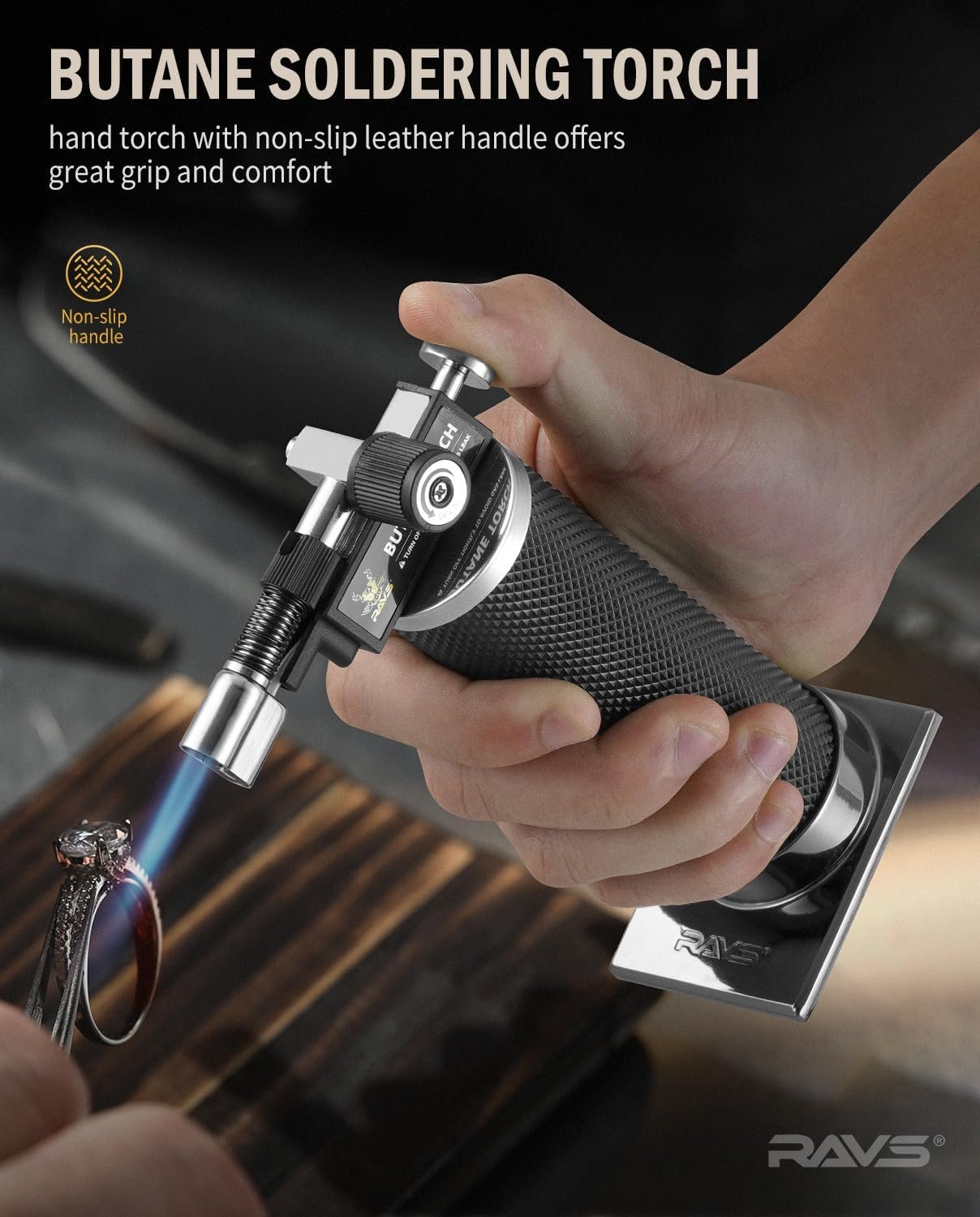 RAVS Butane Torch Lighter, DUAL Flame Mode Kitchen Torch, Refillable Cooking Torch Gun, Creme Brulee Torch Lighter, Blow Torch for Cooking, Welding, Mini Torch Soldering Torch, Butane is Not Included - Image 5