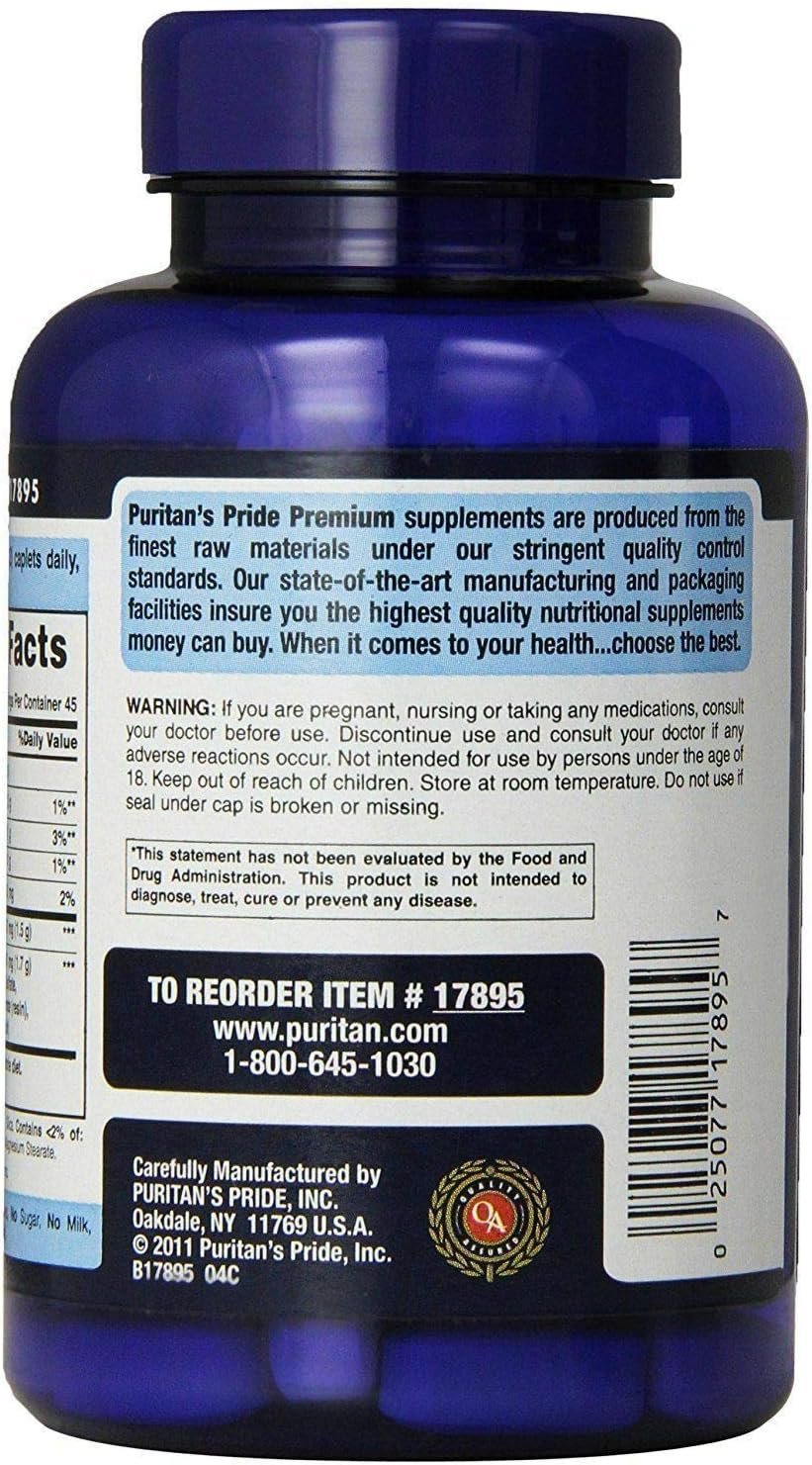 Puritan's Pride Triple Strength Glucosamine, Chondroitin & MSM Joint Soother, 90 Coated Caplets - Image 3