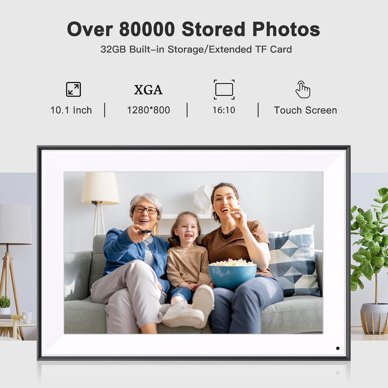 Smart Digital-Photo-Frame 10.1" Digital Picture-Frame - IPS Touch Screen, Auto-Rotate, Slideshow, Load Photo Video from Phone to 32GB Digital Frame Via App Email, Free Cloud Storage, Gift for Mom Dad - Image 3