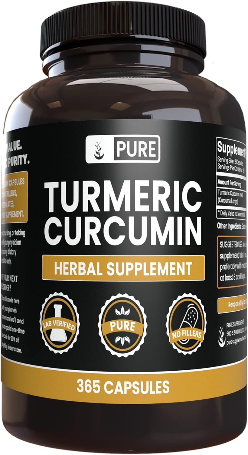 Pure Original Ingredients Turmeric Curcumin (365 Capsules) No Magnesium Or Rice Fillers, Always Pure, Lab Verified - Image 2