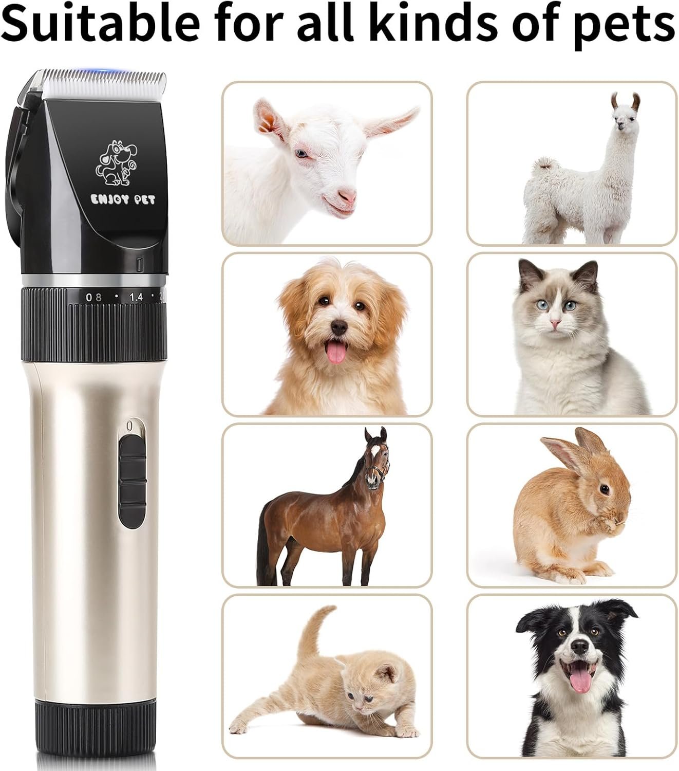 Dog Clippers for Grooming, Low Noise Dog Grooming Clippers, Cordless Dog Hair Trimmer, Rechargeable Dog Shavers for Grooming Dogs Cats Pets - Image 8